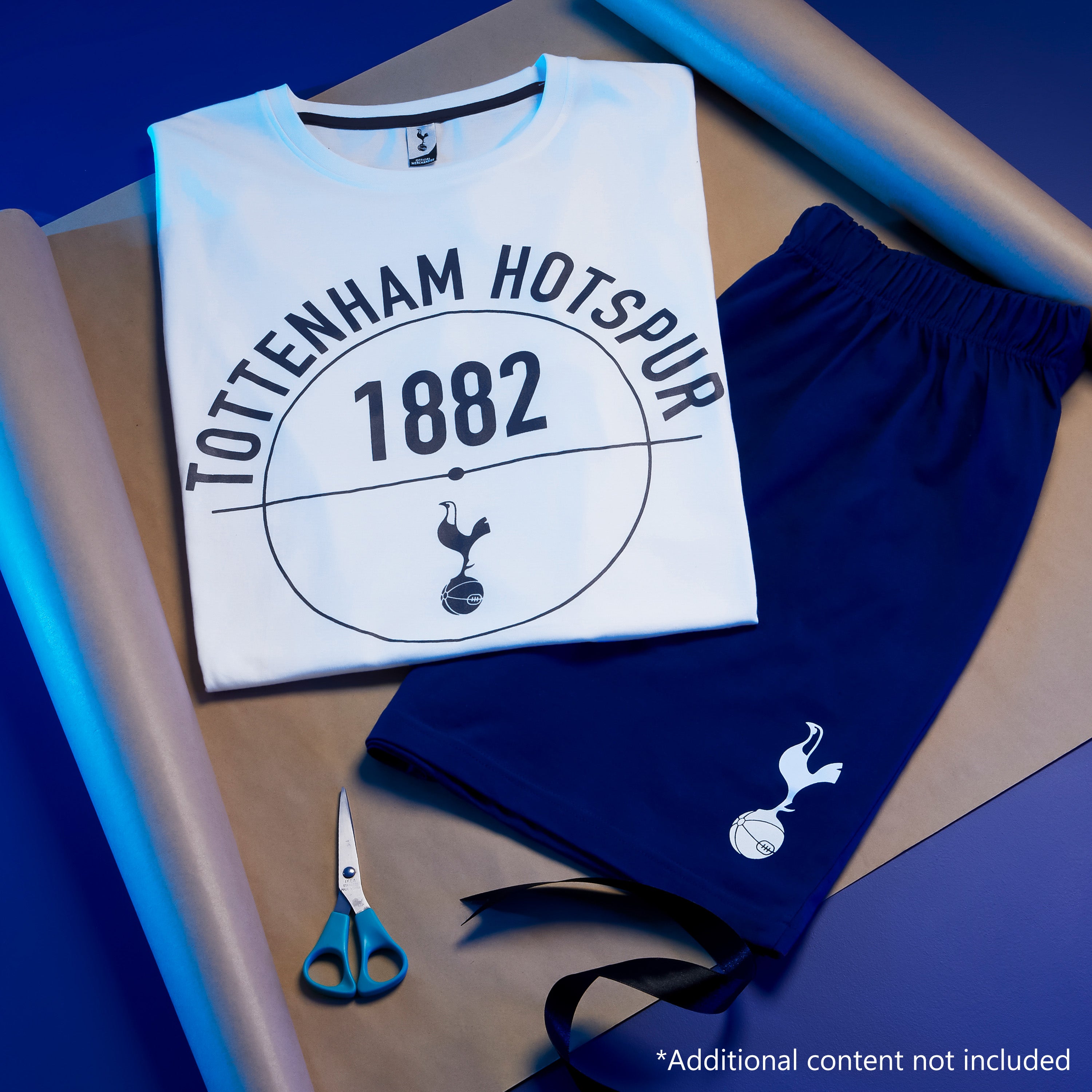 tottenham-pyjama-homme-short-coton-blanc-marine-taille-m image 2