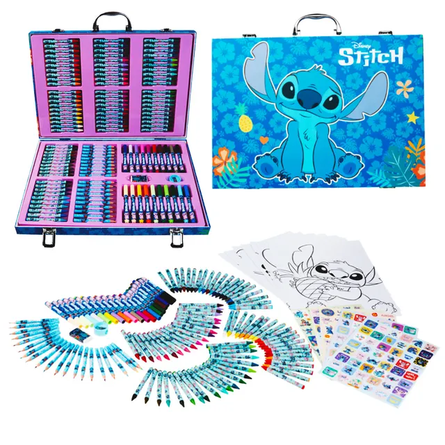 get-trend-school-coffret-stitch-130-pi-ces-coloriage-feutres image 1