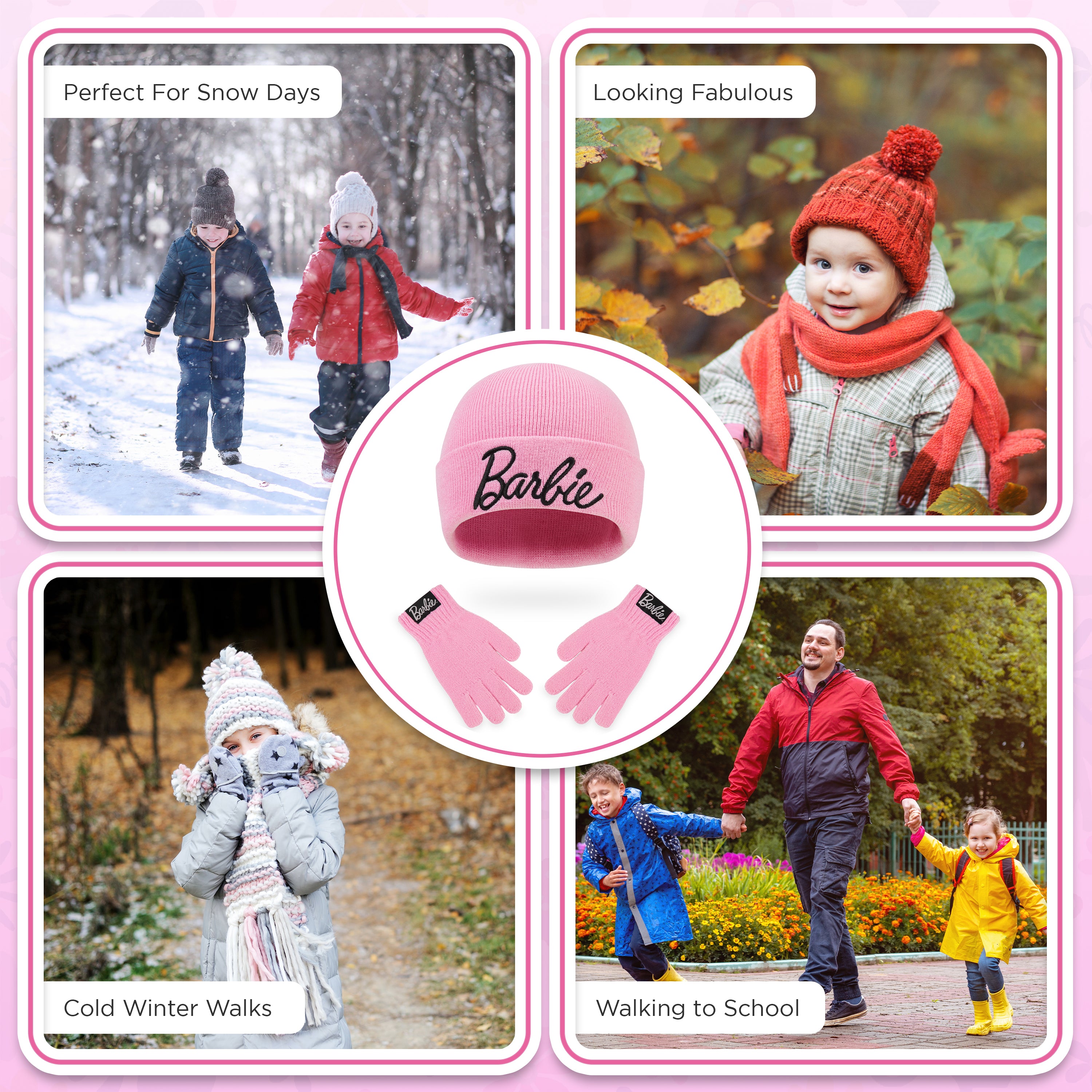 barbie-ensemble-bonnet-pompon-et-gants-fille-acrylique image 4