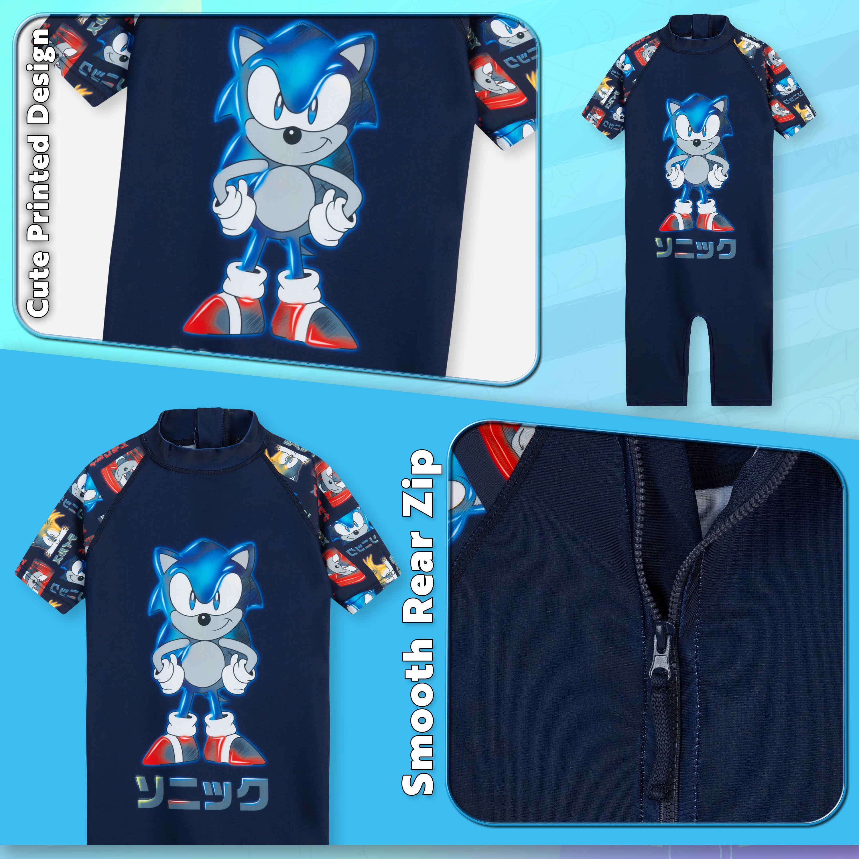 sonic-maillot-gar-on-une-pi-ce-zip-5-6-ans-piscine image 5