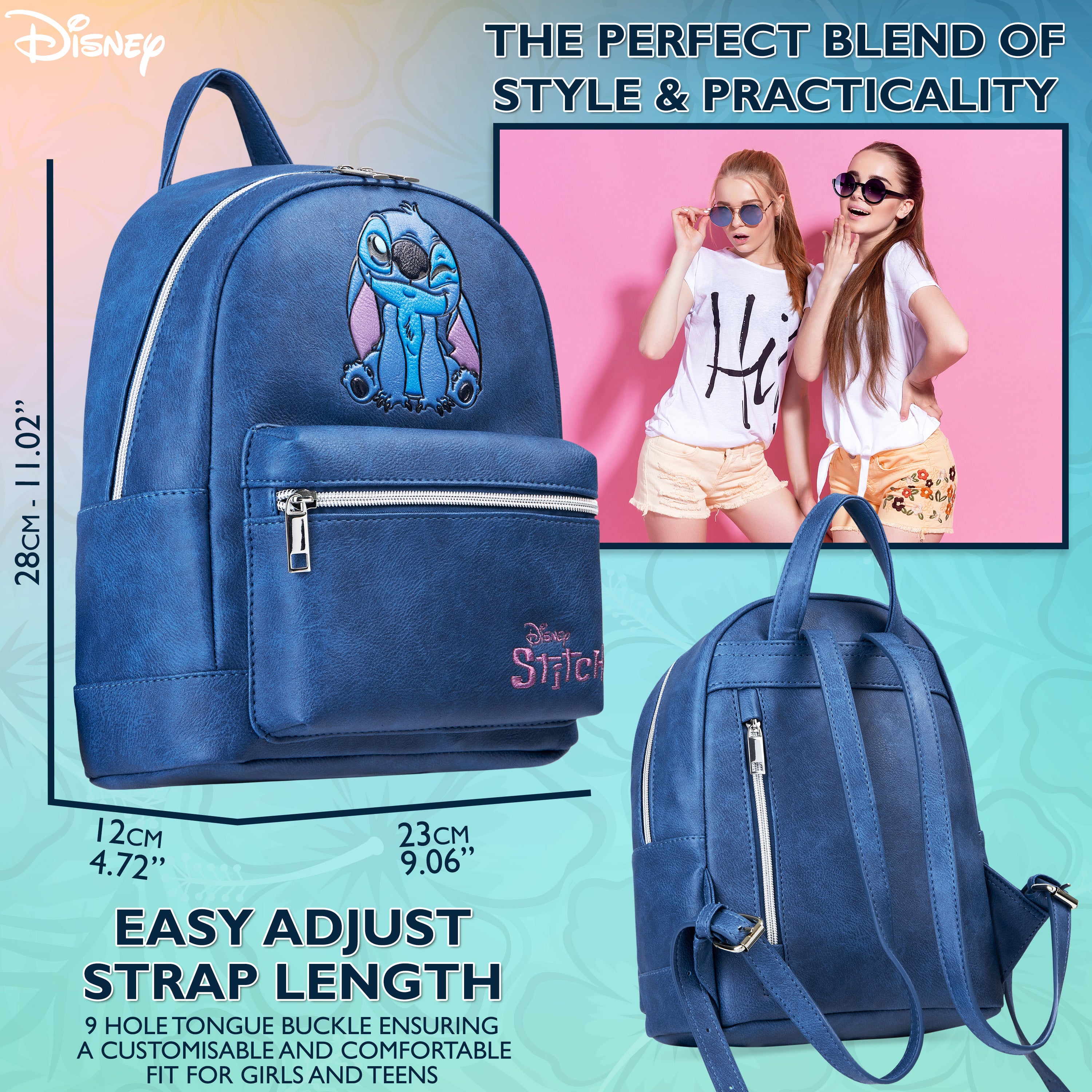 disney-stitch-sac-dos-fille-similicuir-poches-zipp-es image 6