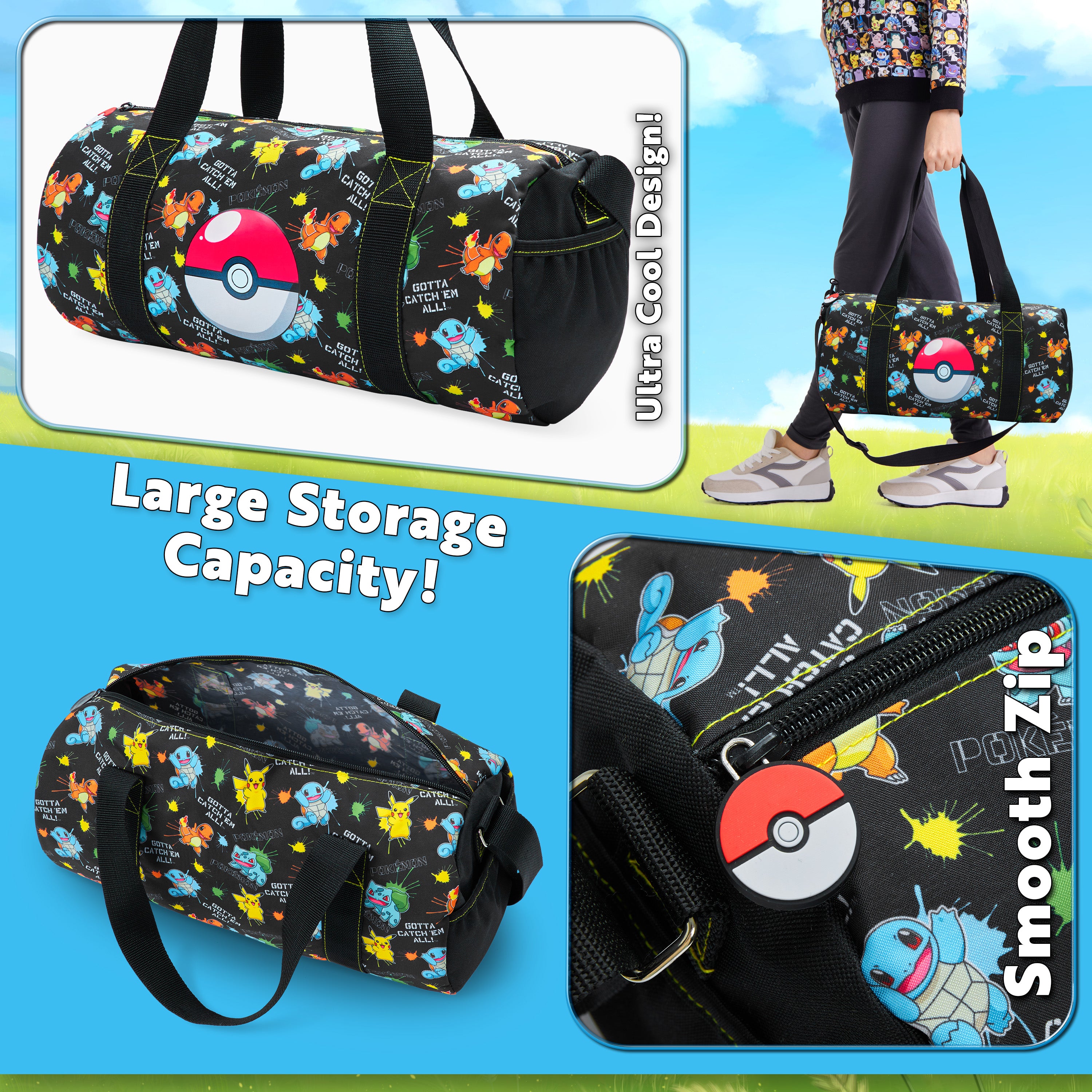pok-mon-pikachu-sac-sport-duffle-bag-grand-holdall image 5