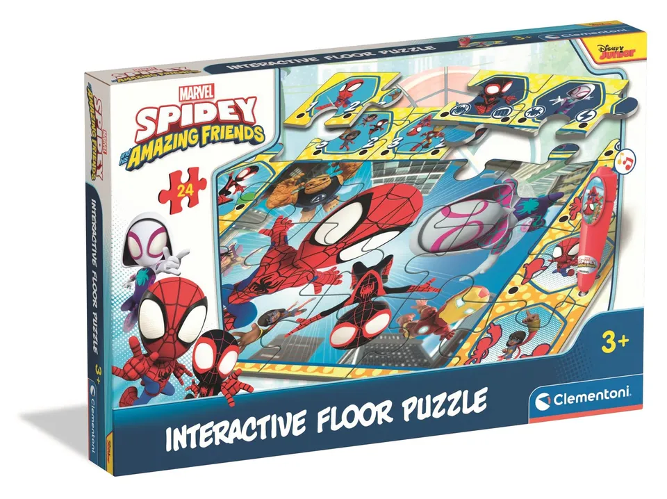 clementoni-spidey-16686-puzzle-sol-24-pi-ces-62x42-stylo-quiz image 1