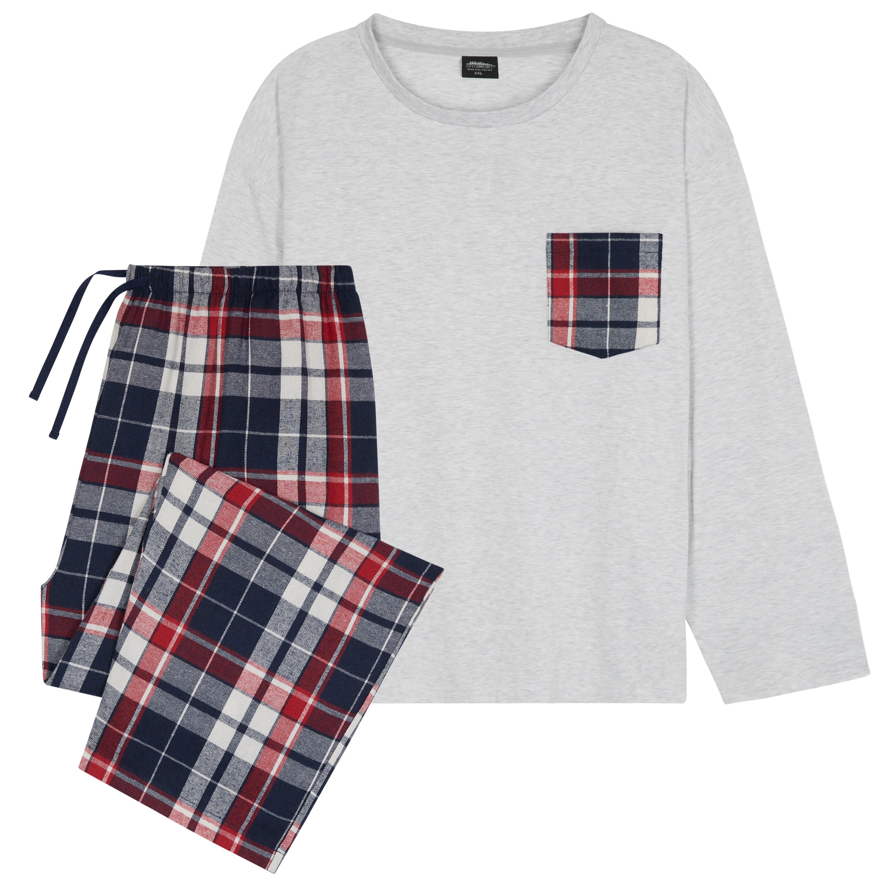 citycomfort-pyjama-homme-long-gris-manches-longues image 3