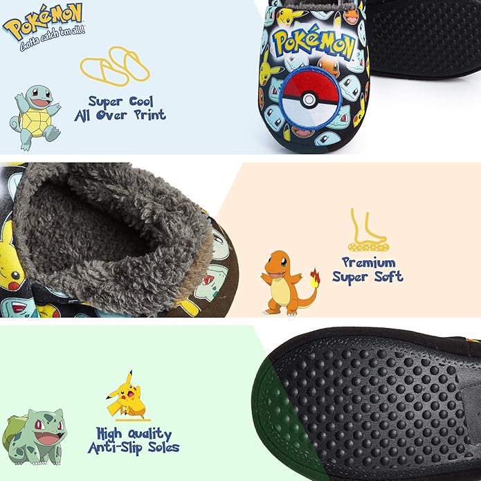 pok-mon-chaussons-bottes-enfant-pikachu-bulbizarre-souple-taille-3 image 4