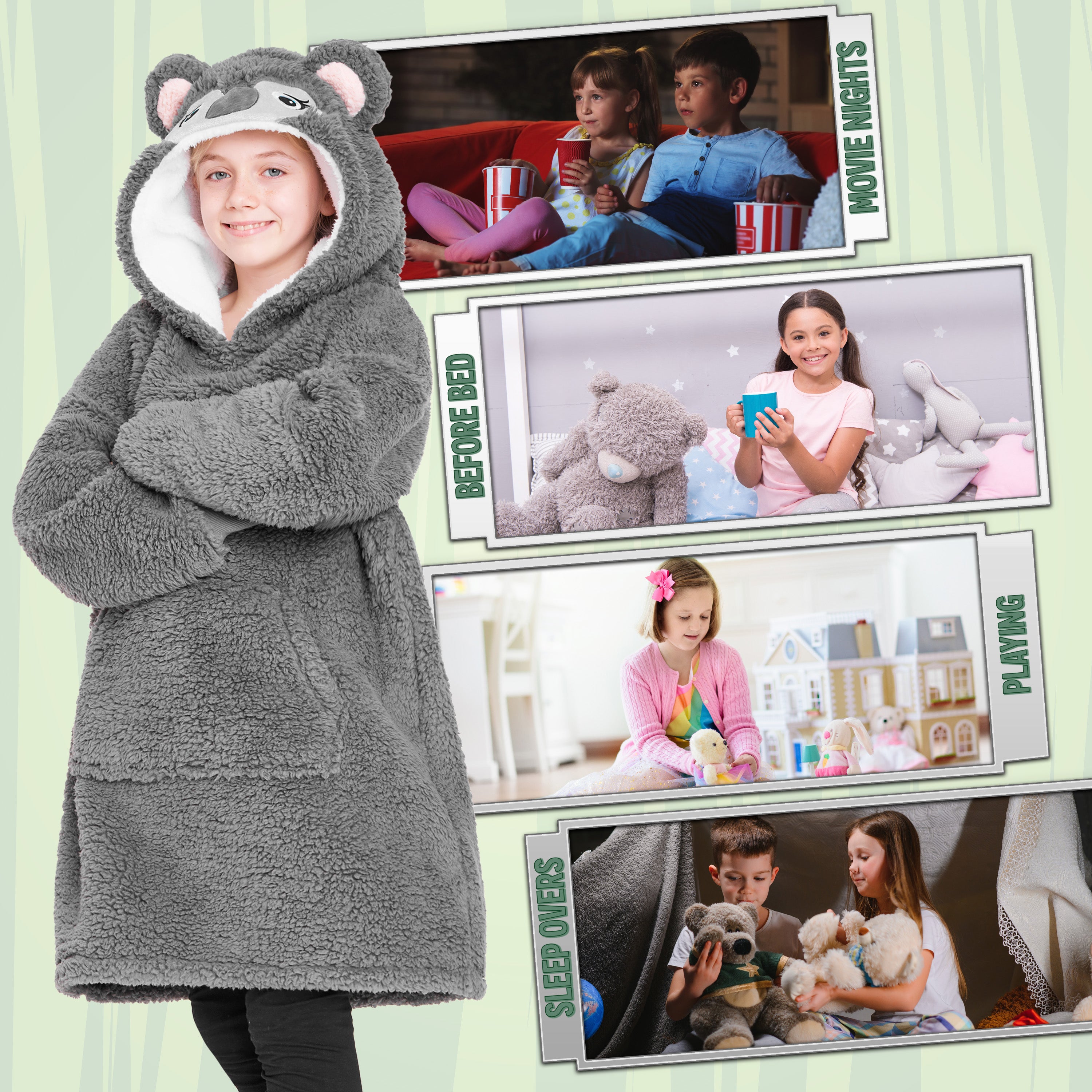 citycomfort-girls-sweat-plaid-enfant-polaire-oversize-capuche image 5