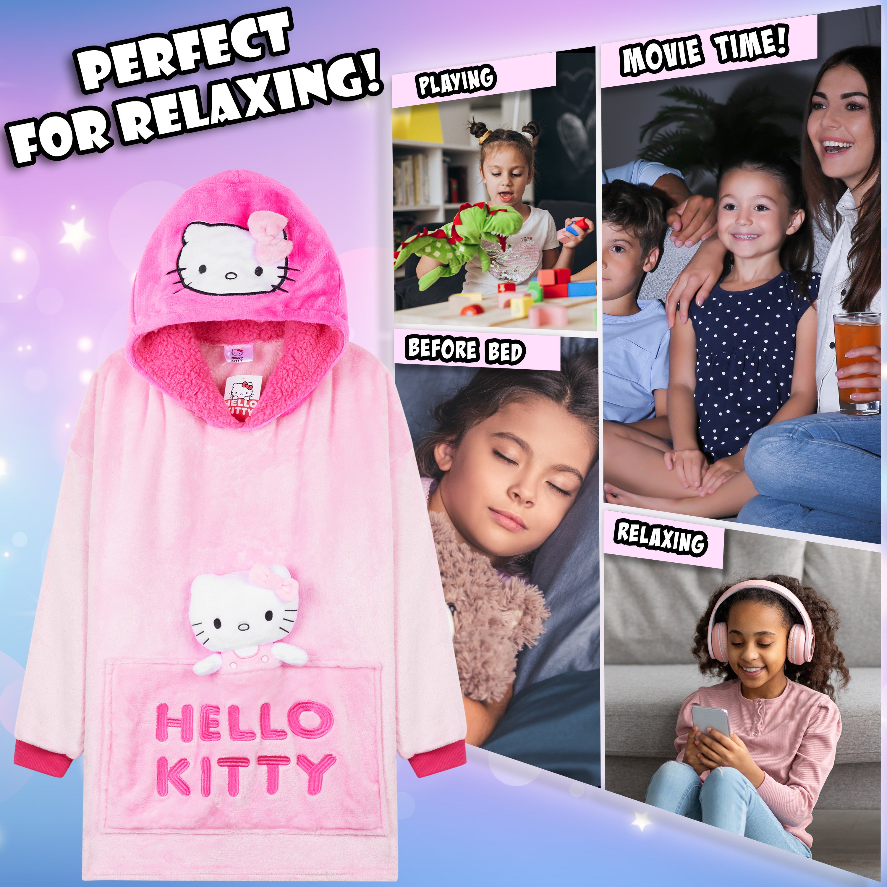 hello-kitty-sweat-plaid-polaire-fille-oversize-avec-peluche-sherpa image 5