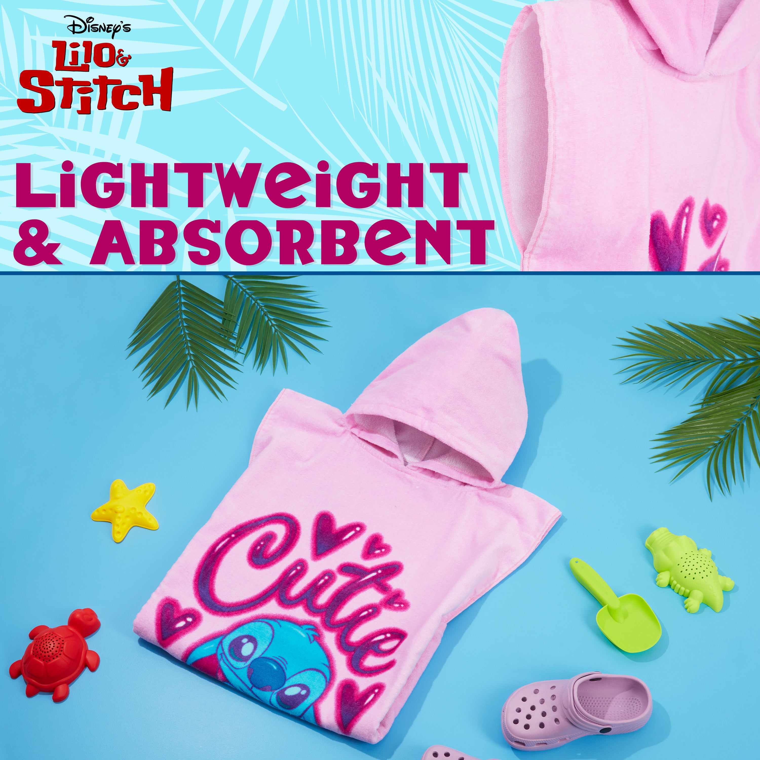 stitch-serviette-poncho-enfant-capuche-coton-plage image 4