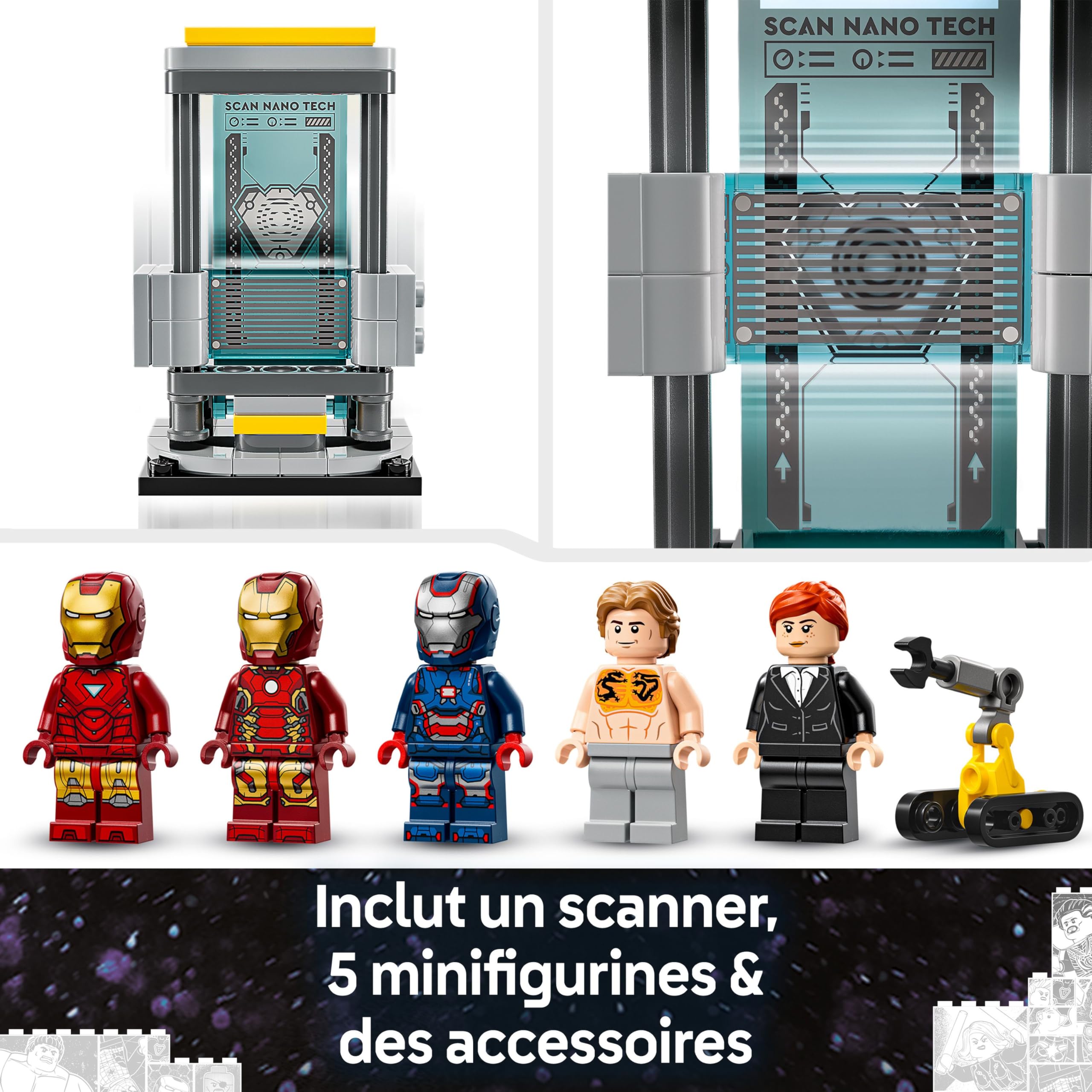 lego-marvel-76315-laboratoire-iron-man-salle-des-armures-8-ans image 5