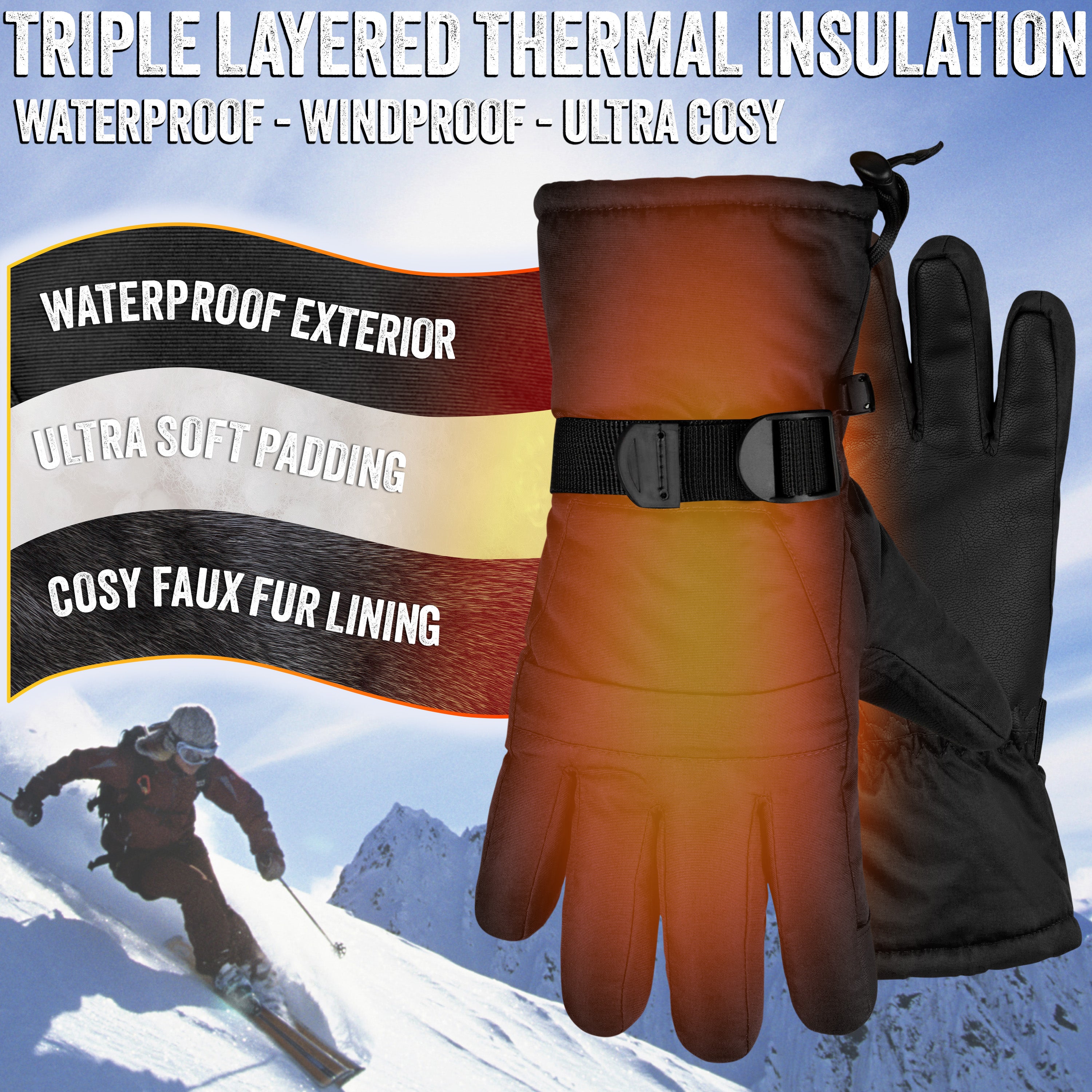 citycomfort-gants-ski-homme-noir-tactiles-doublure-polaire image 6