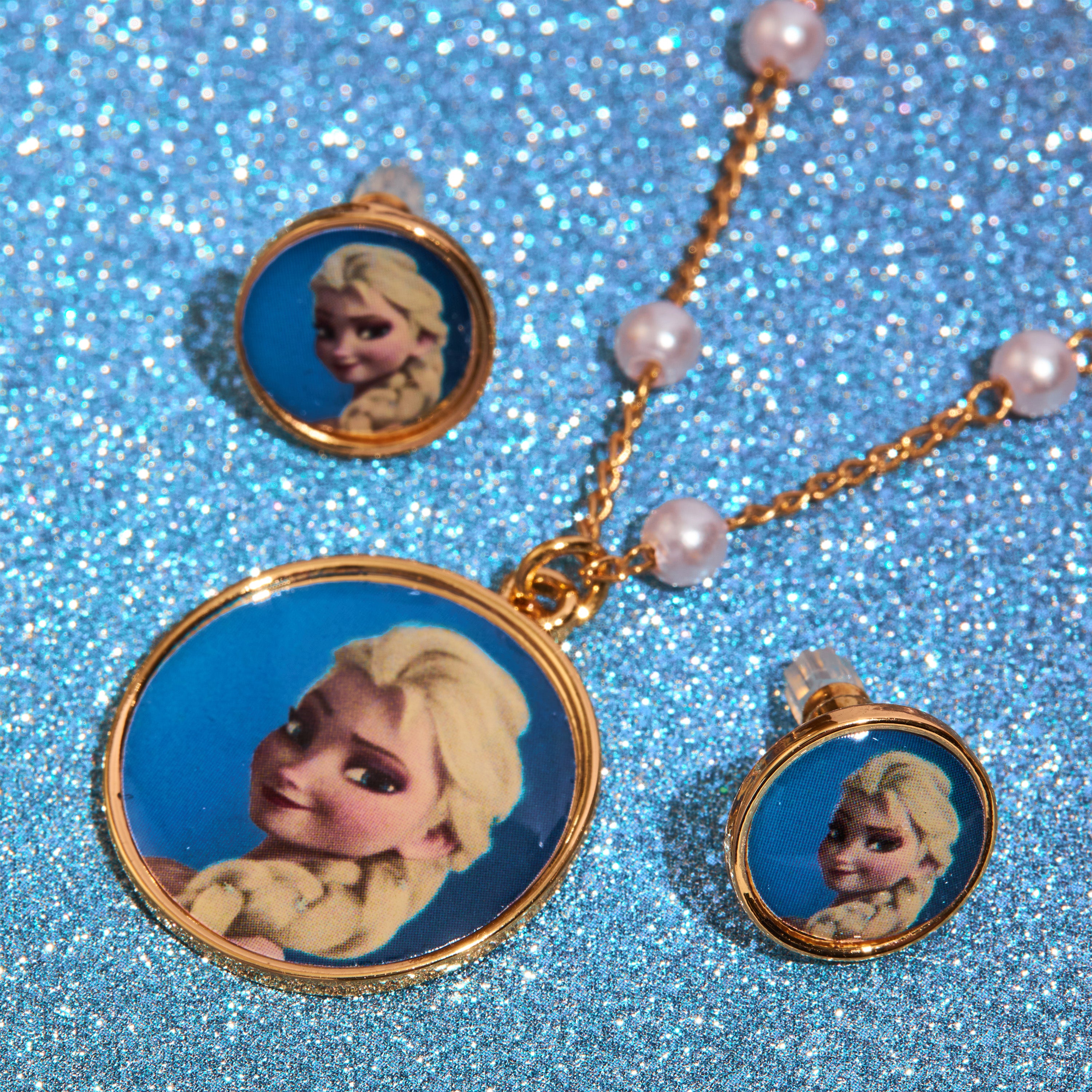 disney-la-reine-des-neiges-elsa-parure-bijoux-collier-boucles image 2
