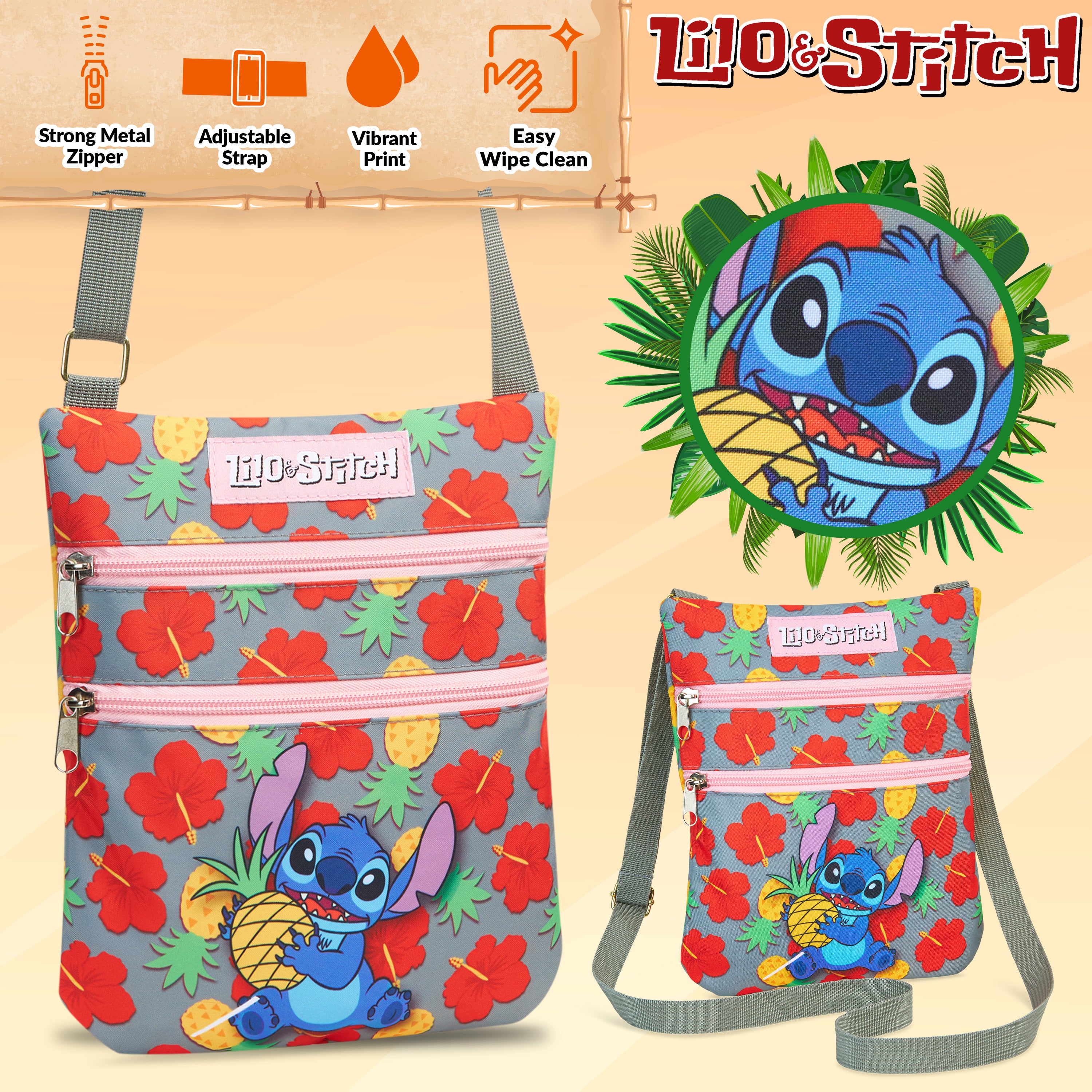 disney-stitch-sac-bandouli-re-fille-sangle-r-glable-bleu image 3