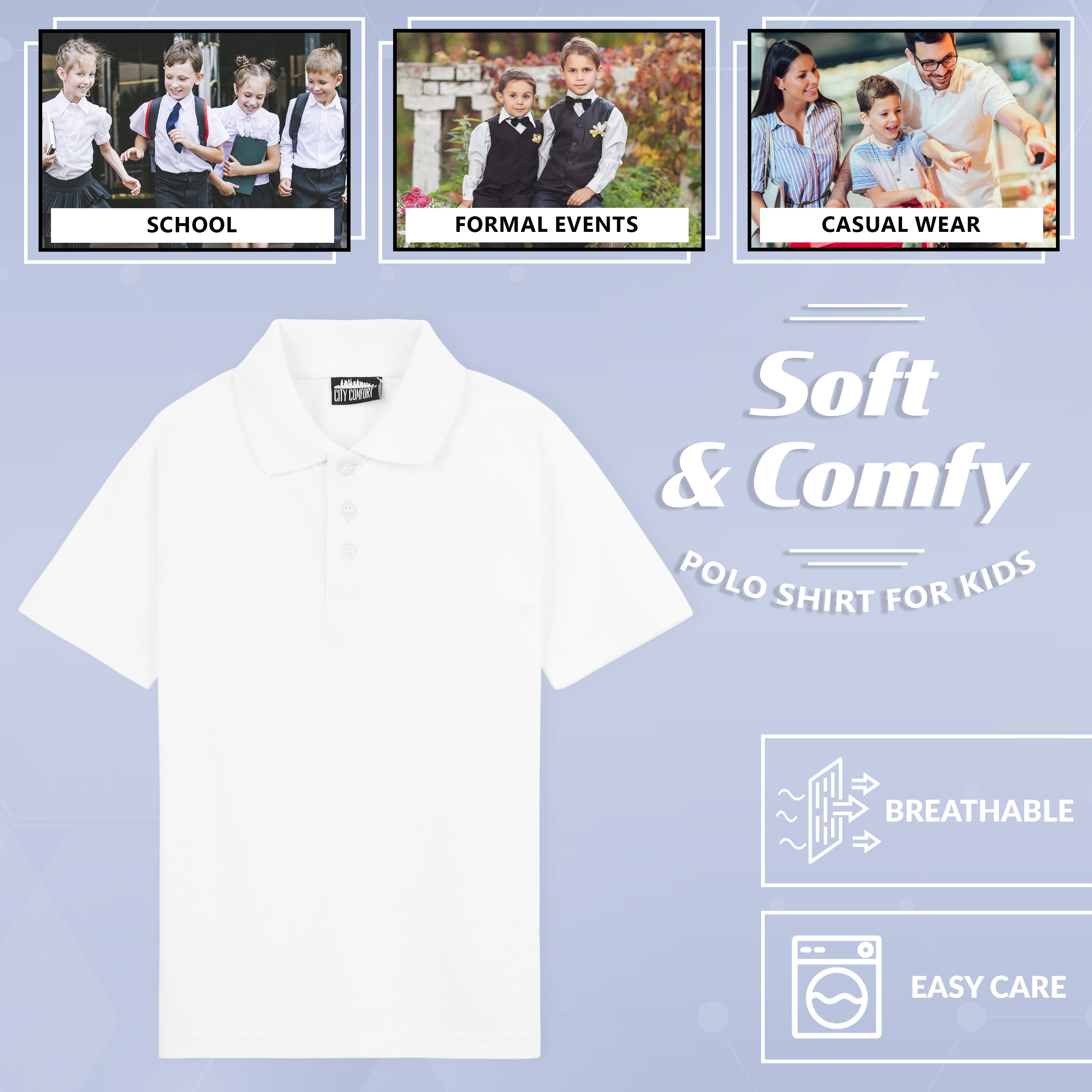 get-trend-citycomfort-polo-blanc-gar-on-4-5-ans image 5