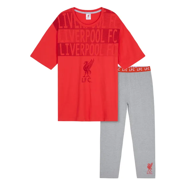 liverpool-fc-pyjama-homme-coton-rouge-gris-manches-courtes image 1
