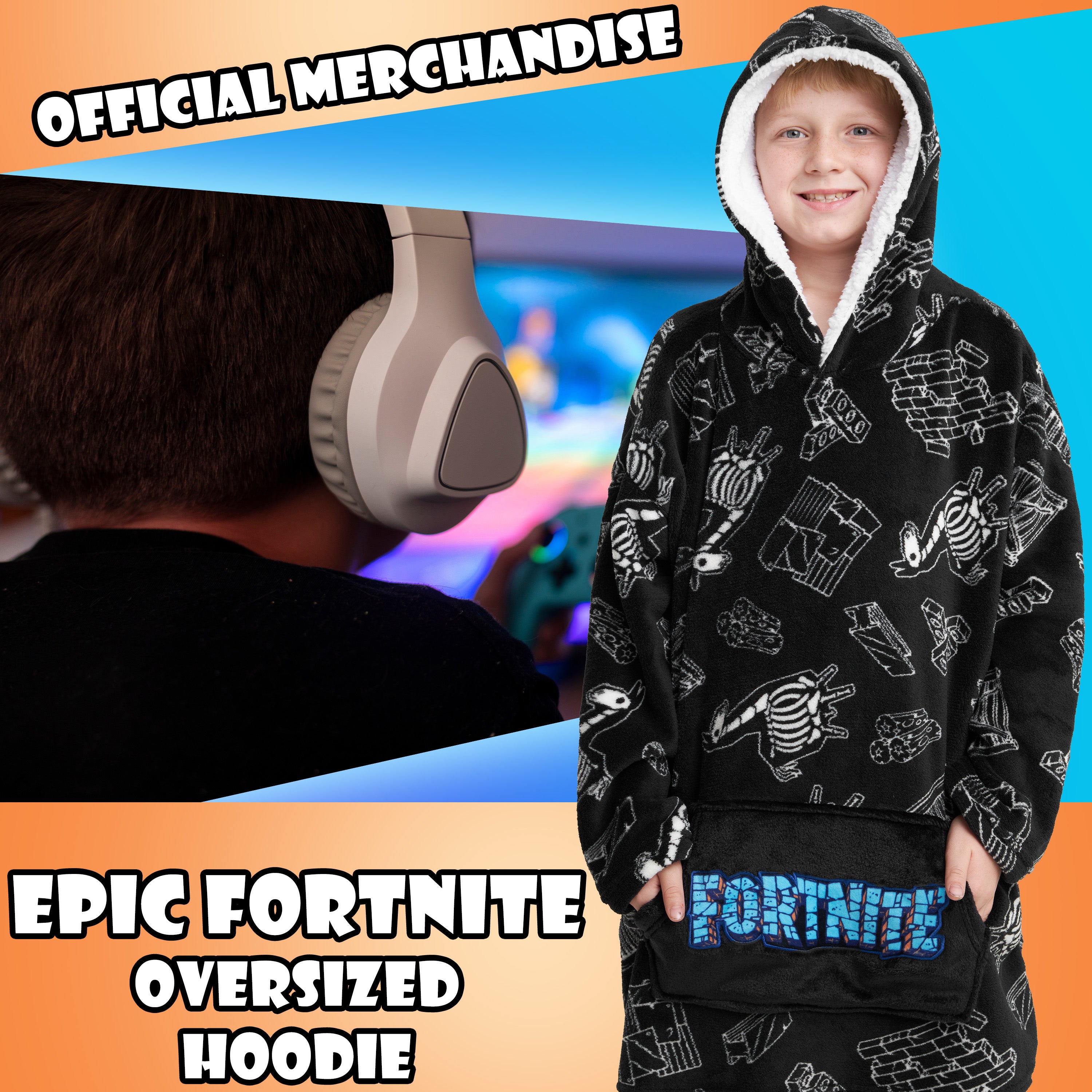 fortnite-plaid-capuche-gar-on-polaire-oversize-chaud image 2