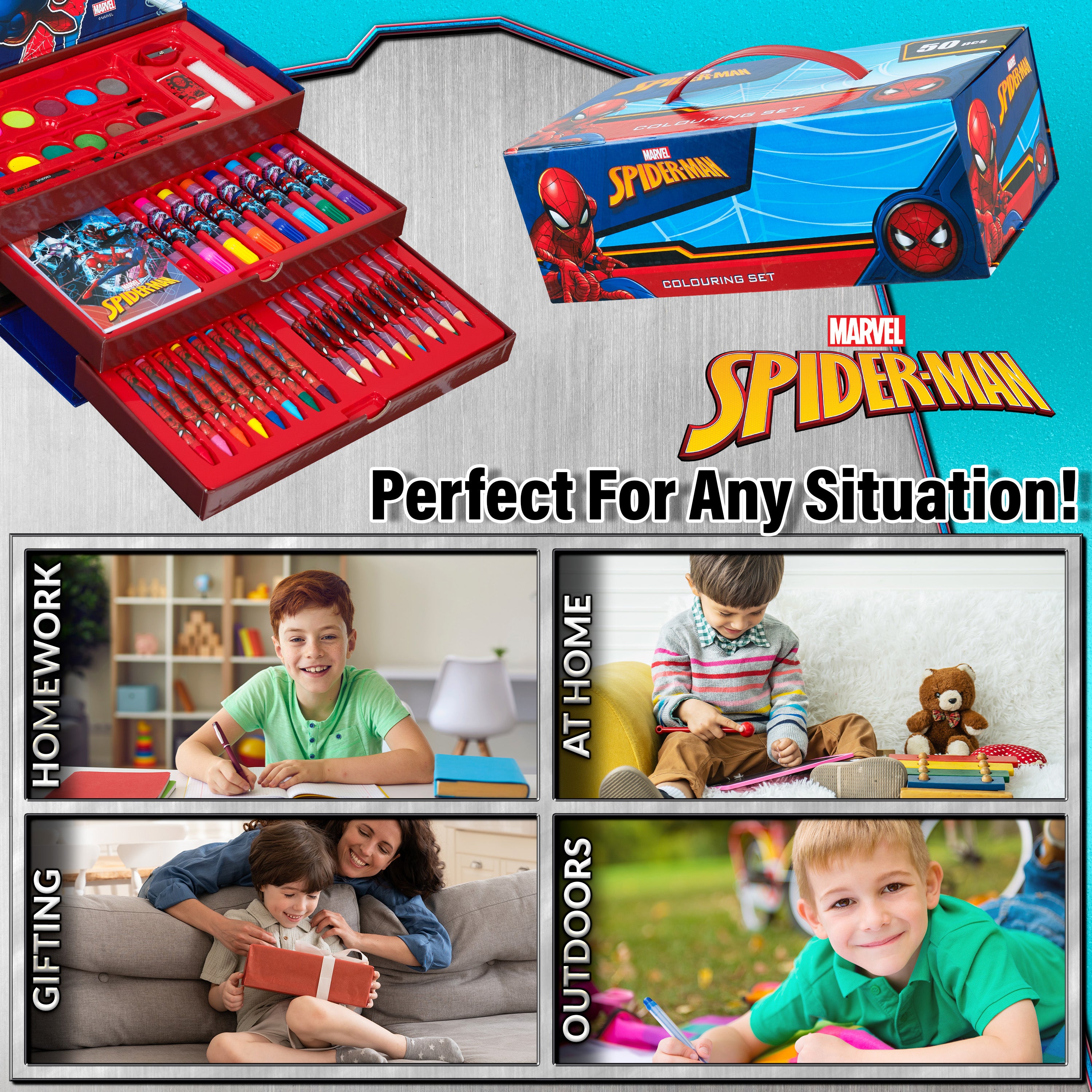 marvel-coffret-dessin-enfant-spiderman-avengers-multicolore image 4