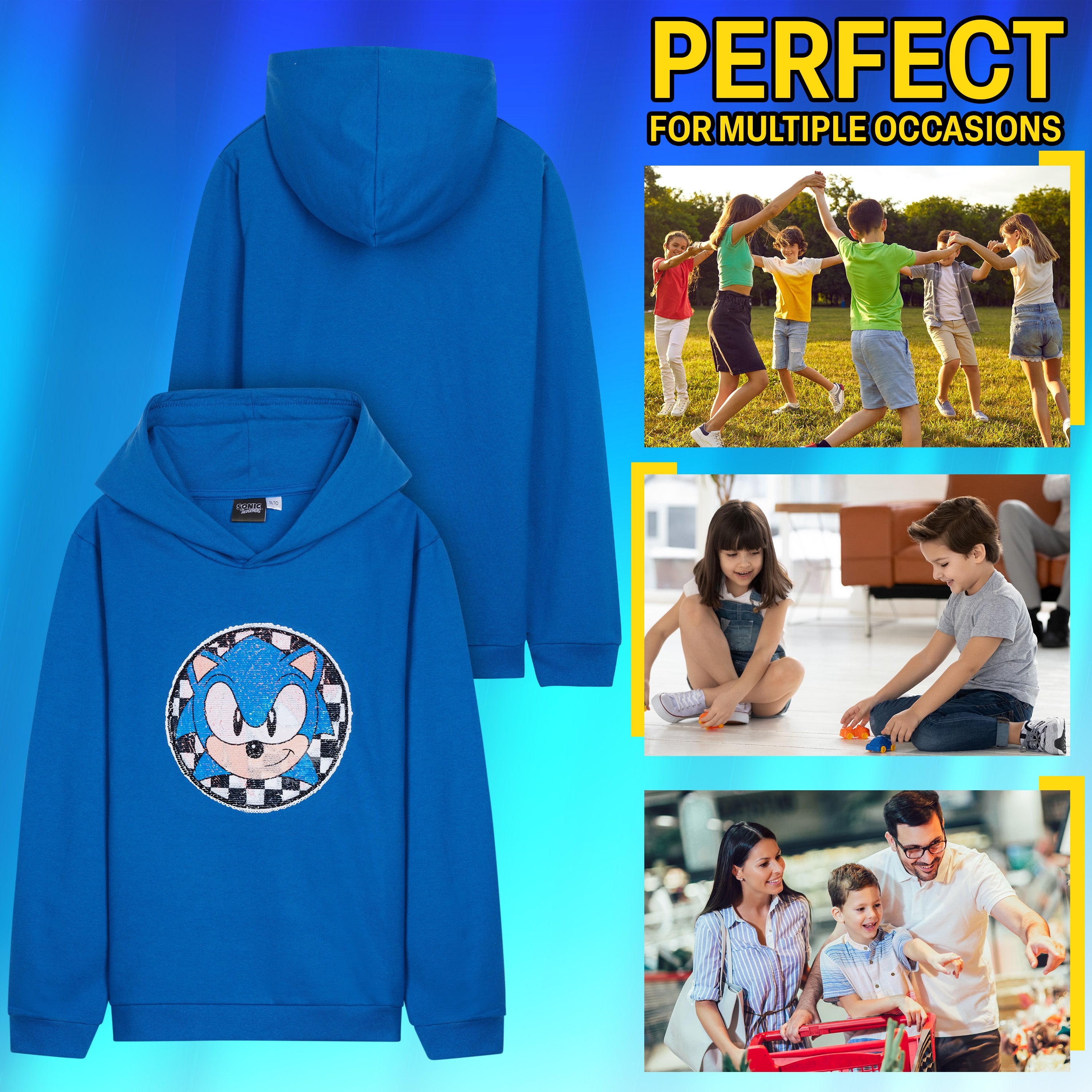 sonic-boys-sweat-capuche-gar-on-sequins-7-8-ans image 5