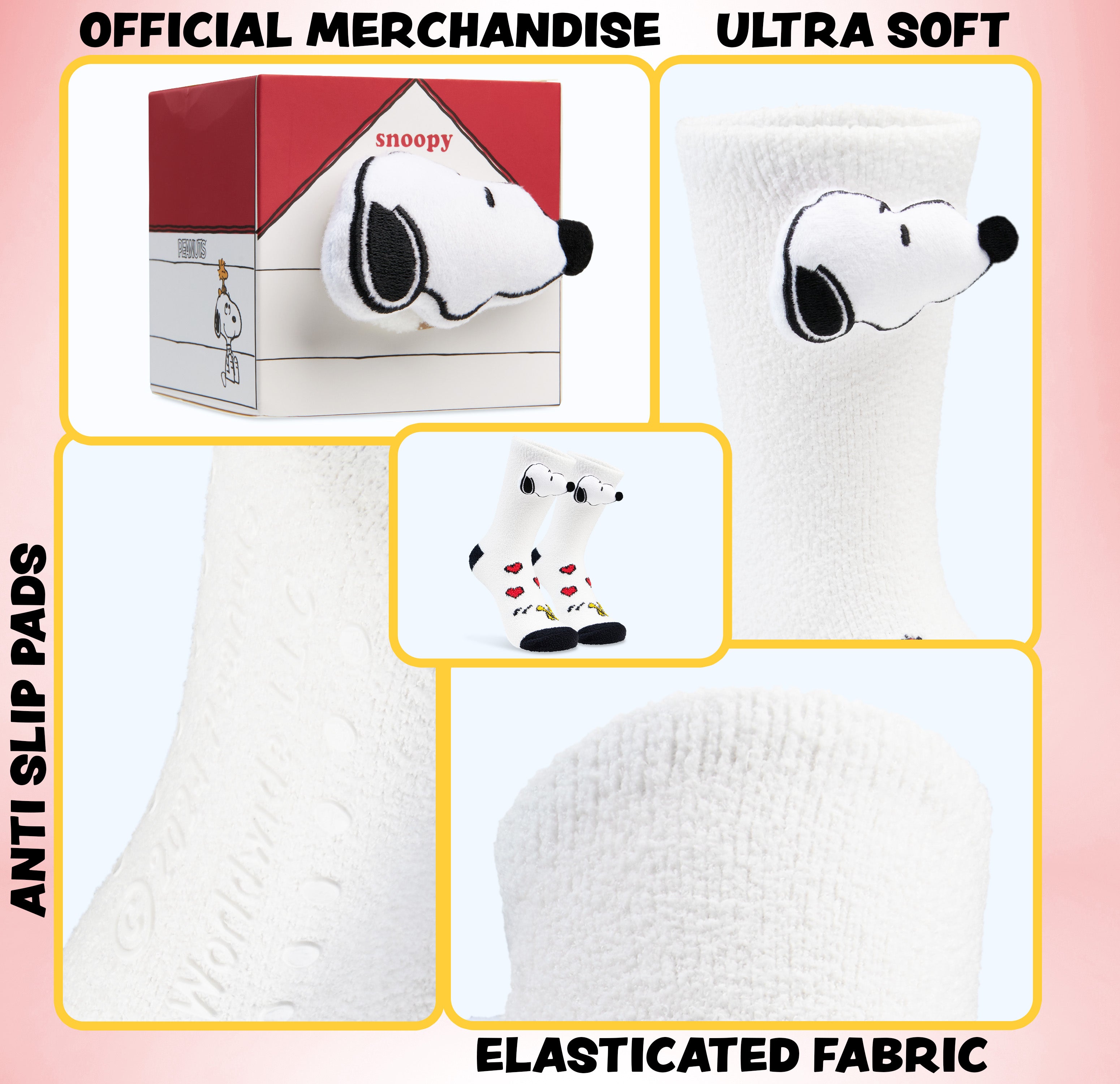 peanuts-snoopy-chaussettes-pilou-femme-antid-rapantes-taille-unique image 4