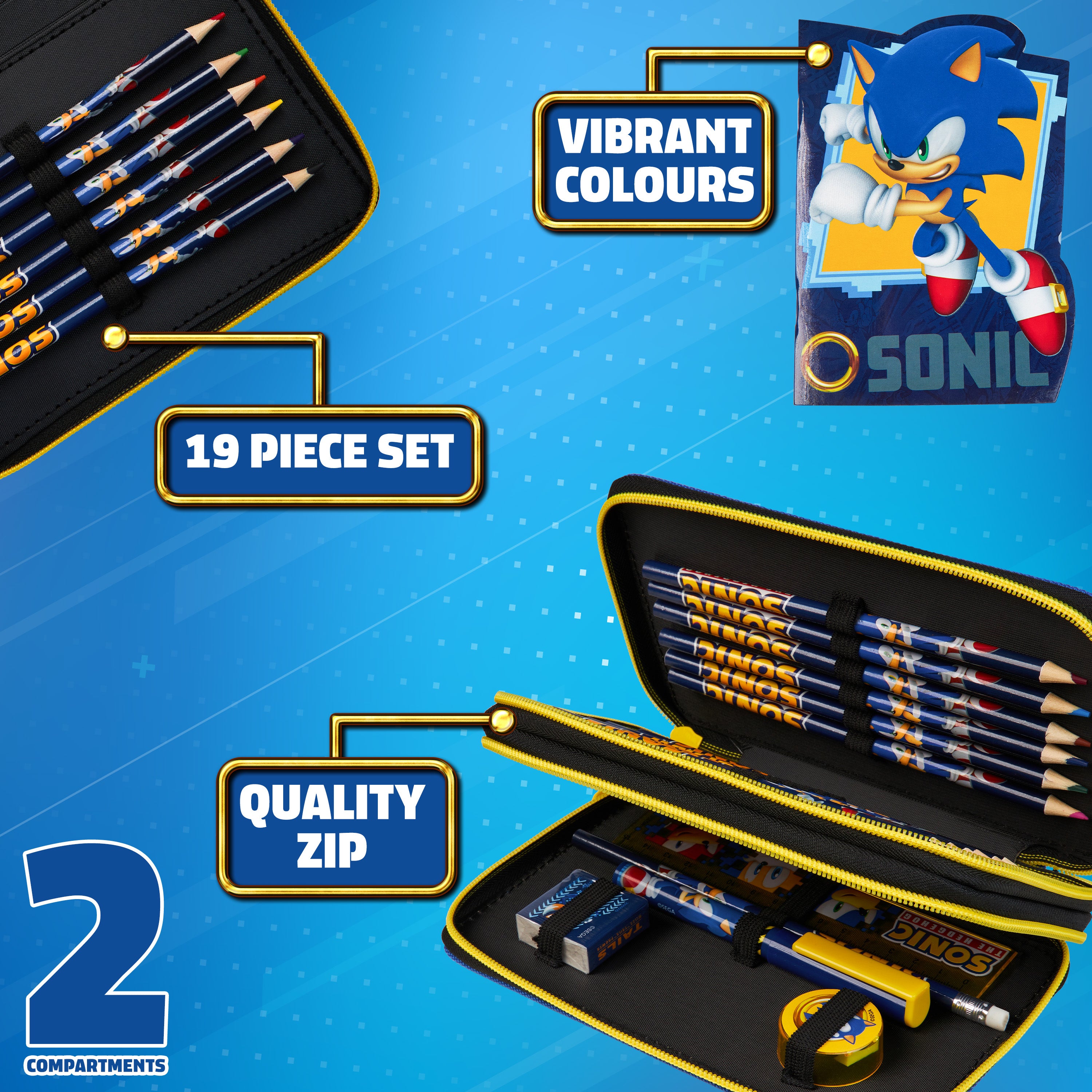get-trend-school-trousse-sonic-garnie-2-compartiments image 4
