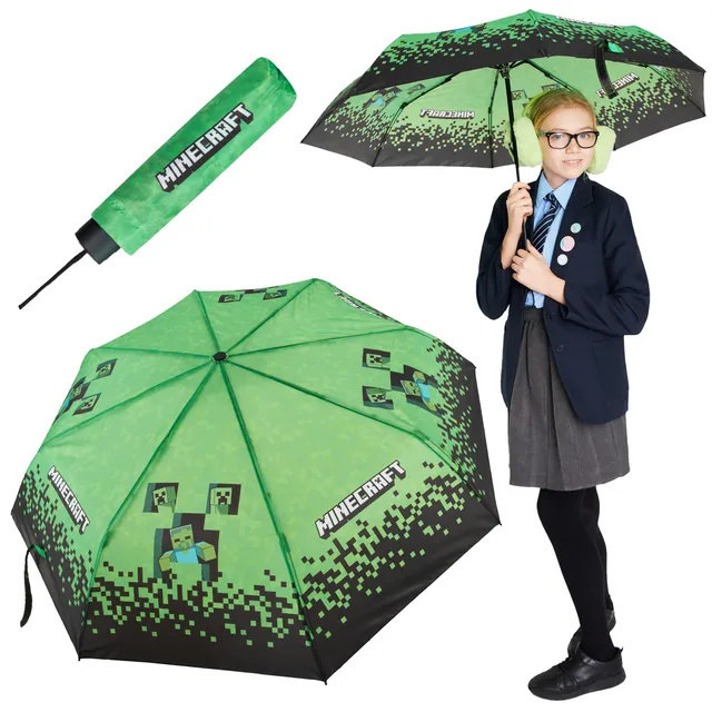 minecraft-parapluie-enfant-cloche-transparent-pliable image 1