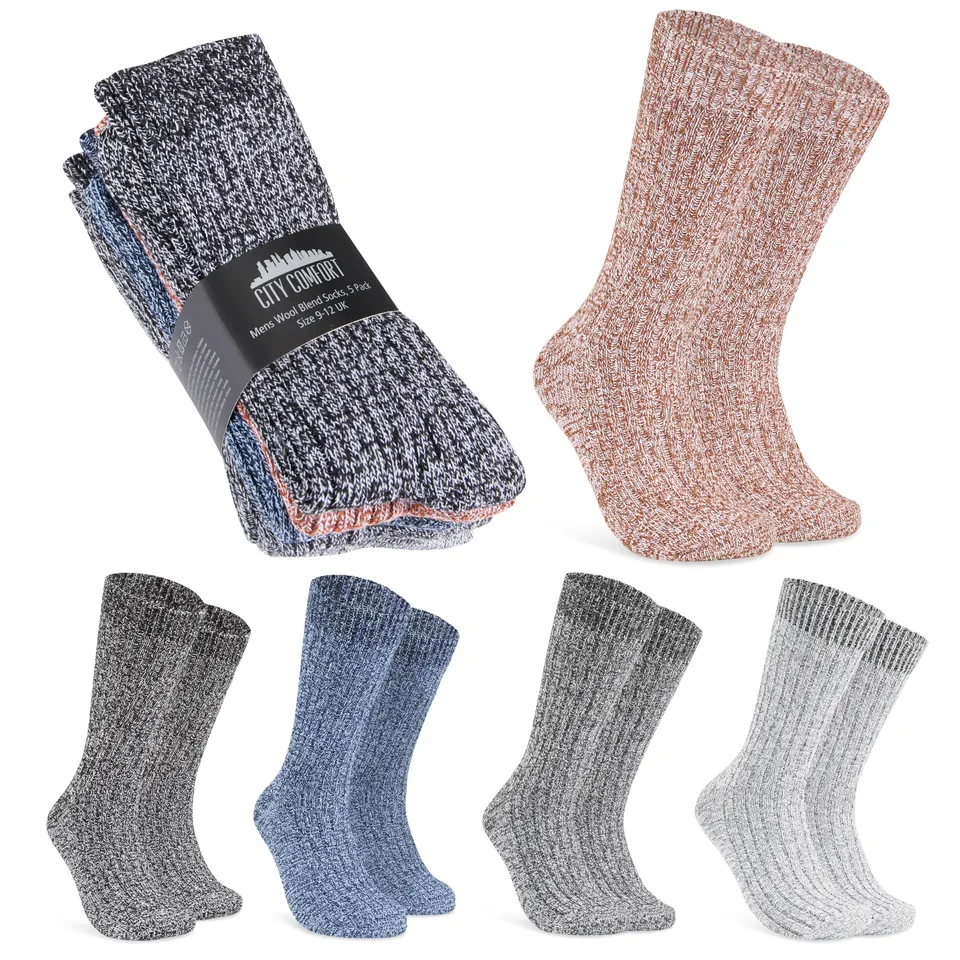 citycomfort-men-chaussettes-basses-laine-lot-5-taille-6-9 image 1