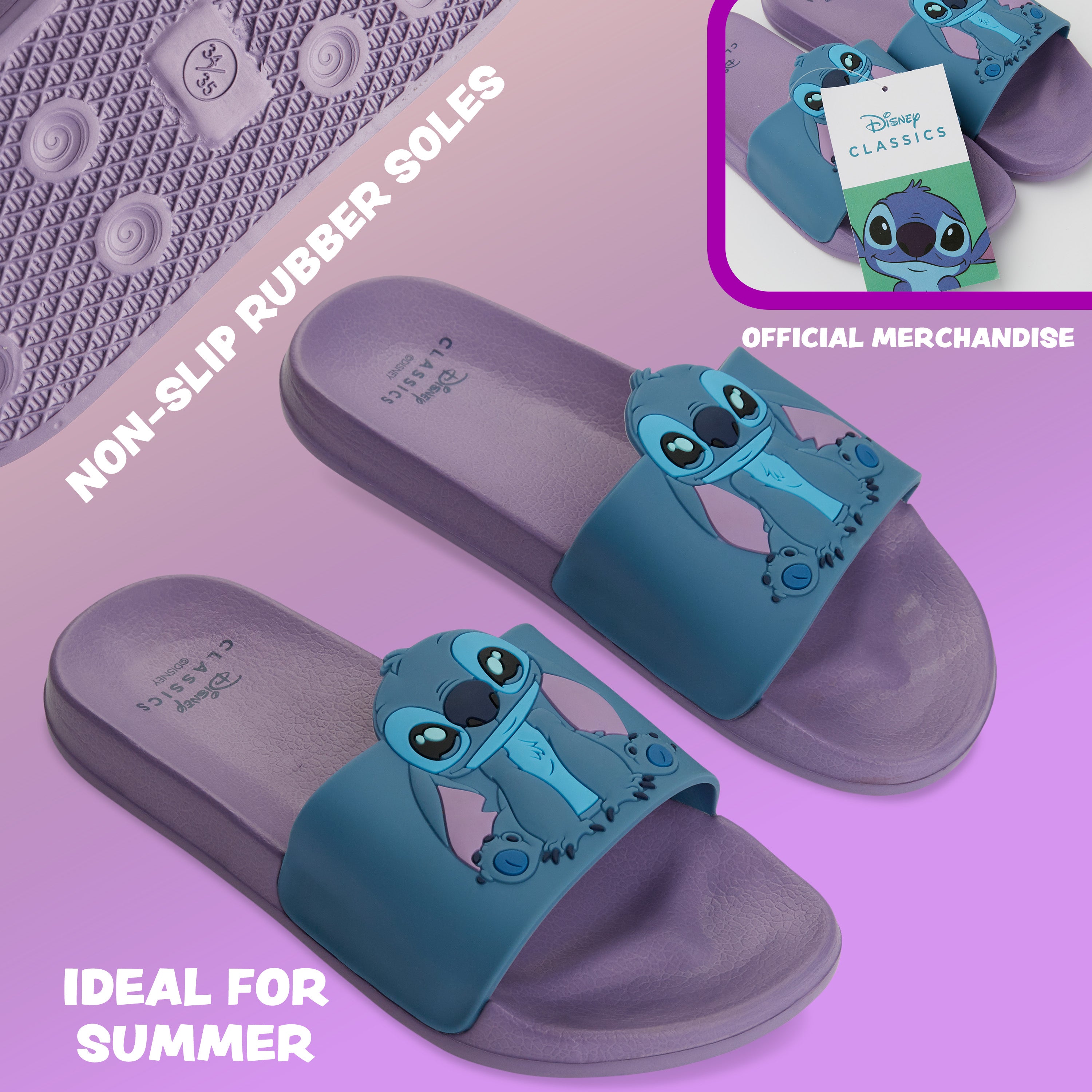 disney-claquettes-fille-stitch-lilas-bleu-piscine-plage image 4