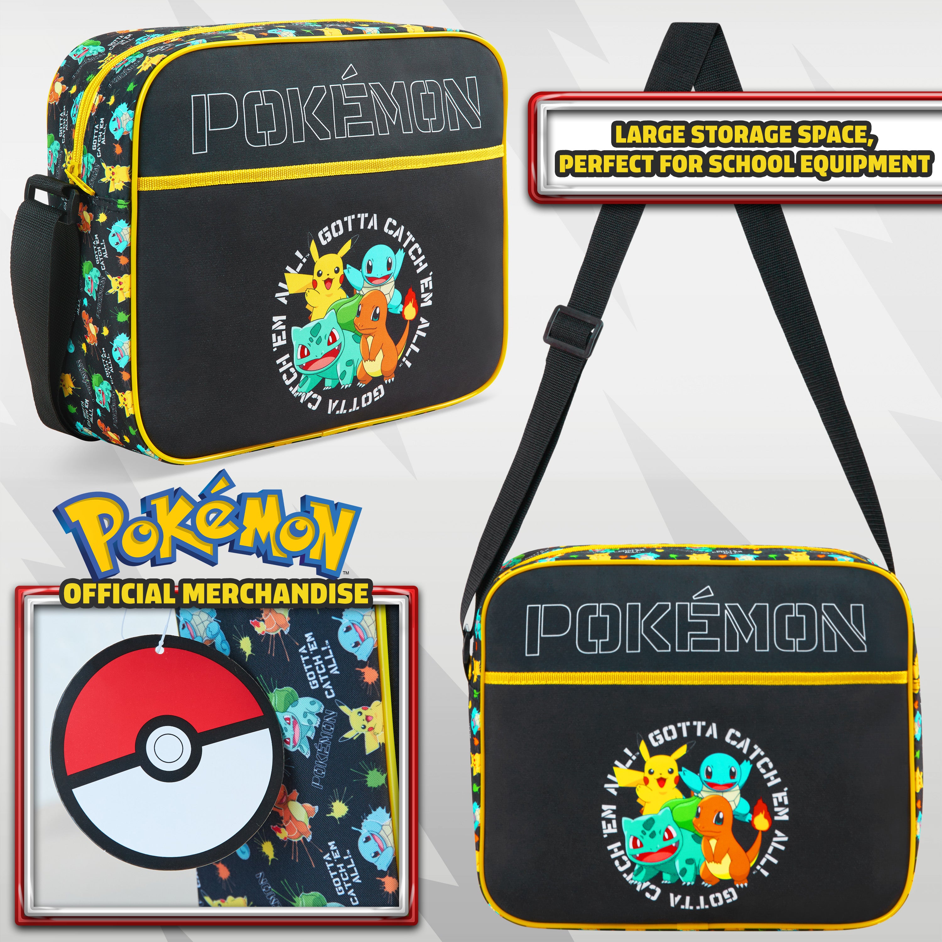 pok-mon-sac-bandouli-re-enfant-pikachu-32-cm-ecole image 2