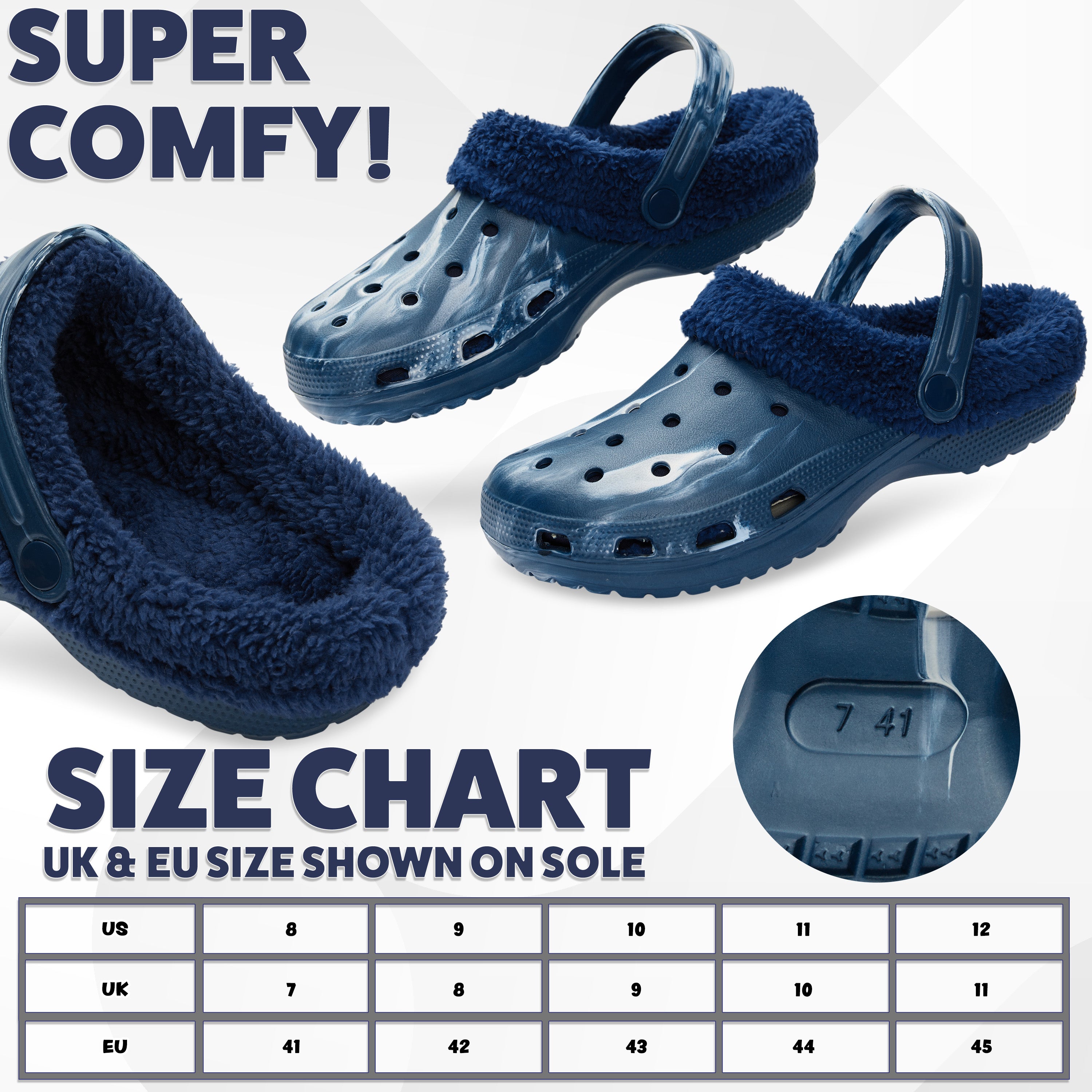 citycomfort-sabots-fourr-s-homme-bleu-marbr-43 image 6