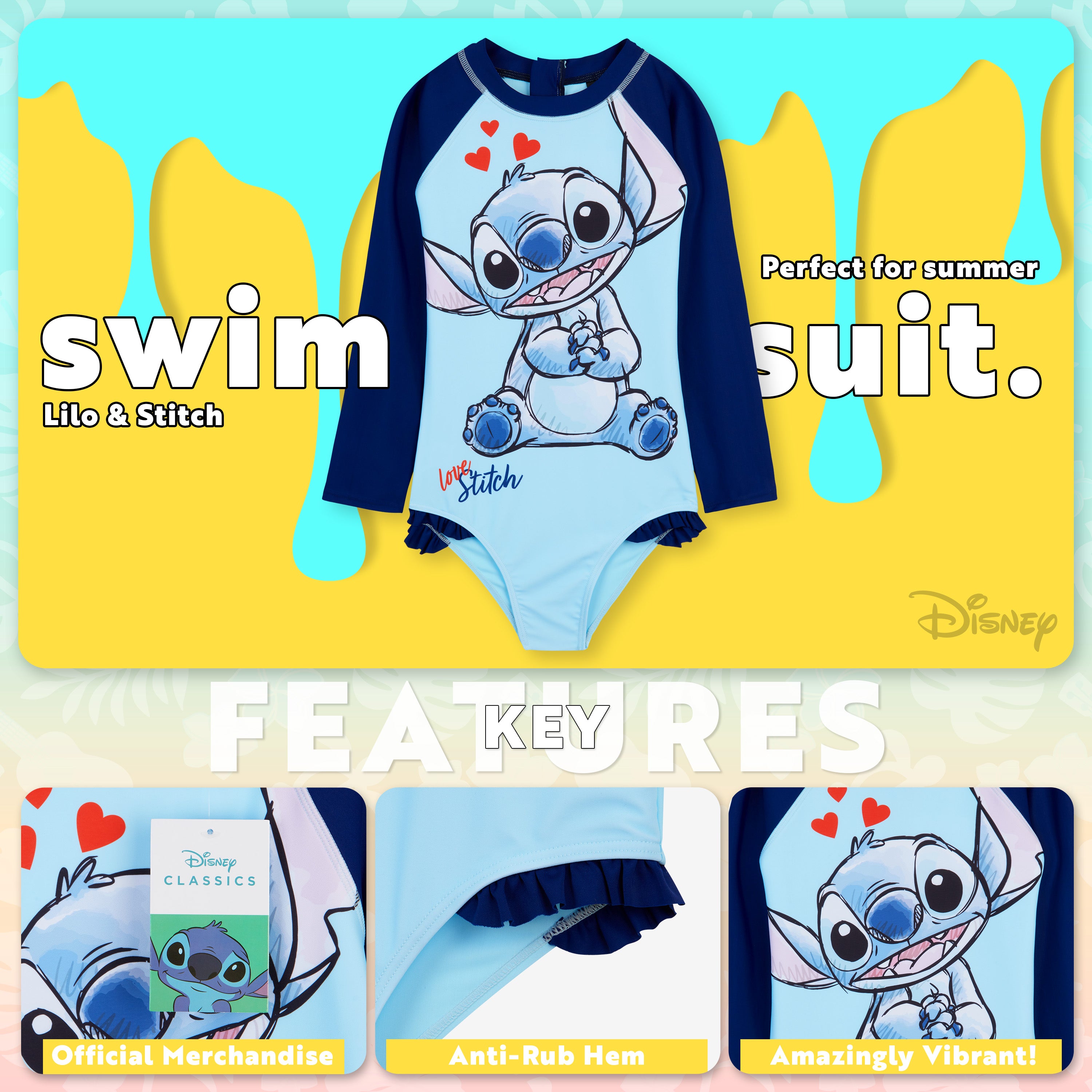 disney-maillot-de-bain-fille-1-pi-ce-stitch-7-8-ans image 3
