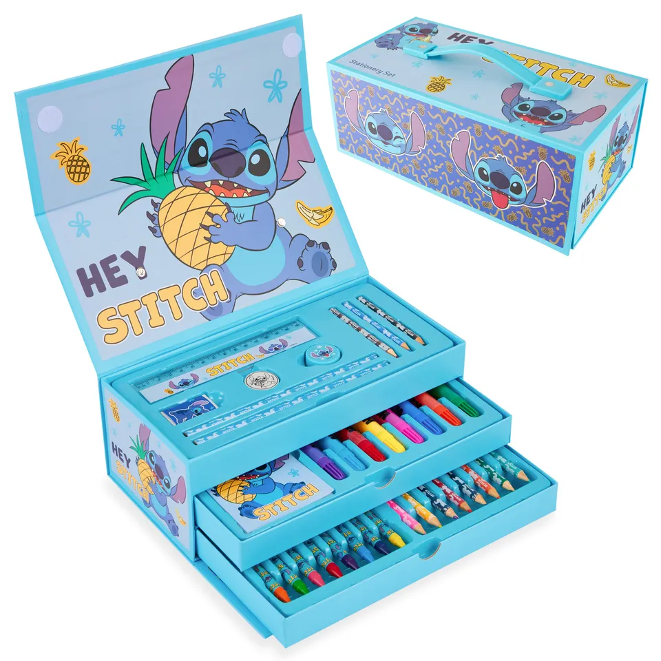 get-trend-school-supplies-stitch-coffret-dessin-30-pi-ces-bleu image 1