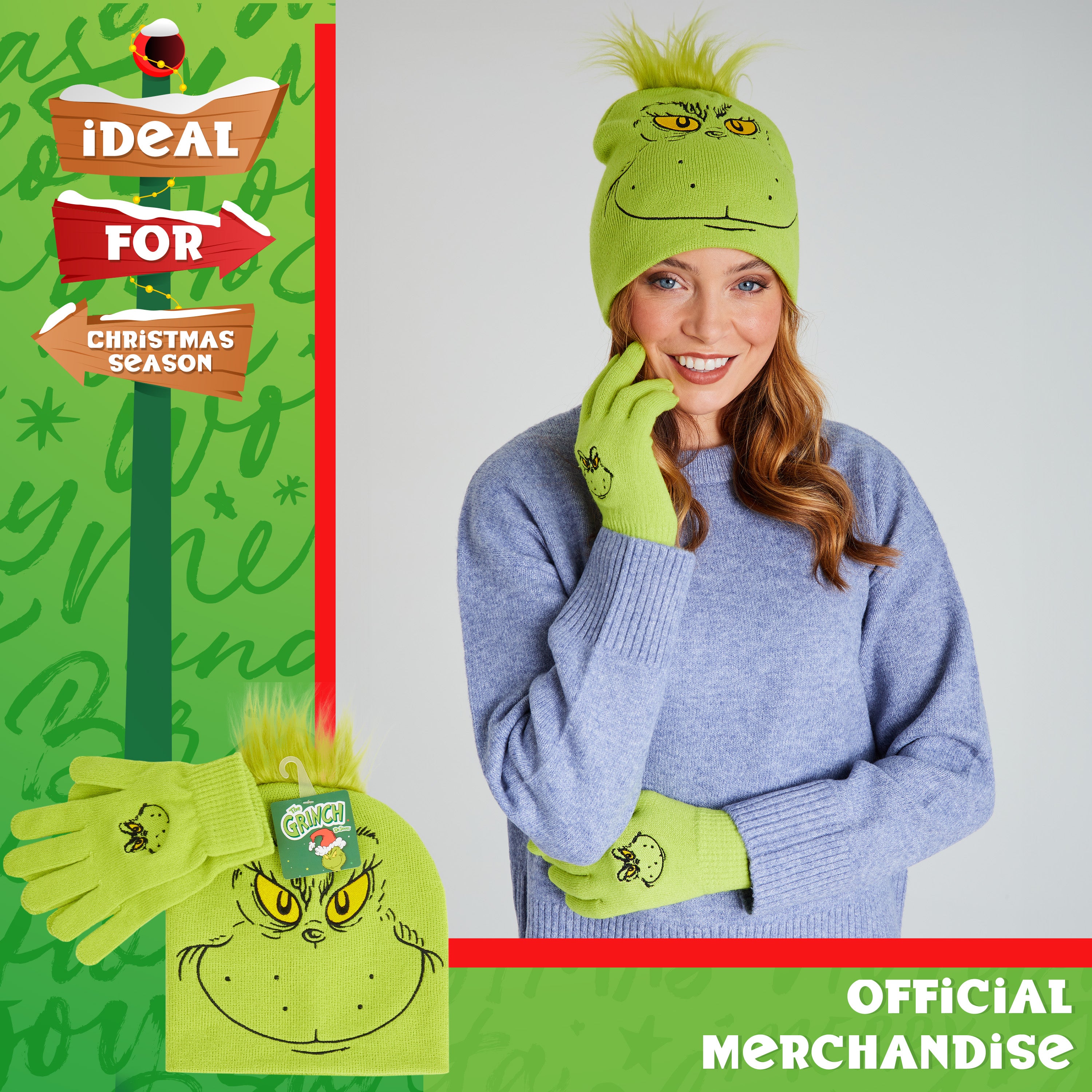 grinch-set-hiver-femme-bonnet-charpe-gants image 5