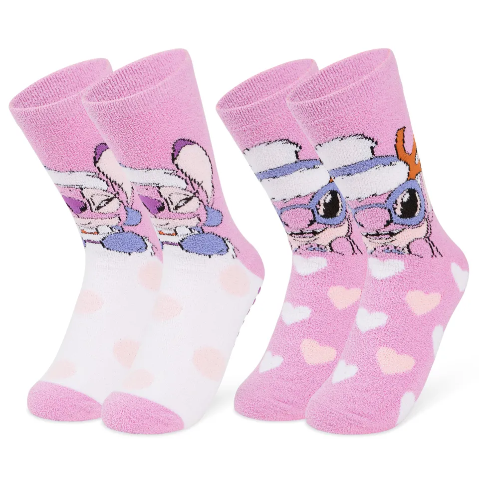 disney-angel-chaussettes-pilou-antiderapantes-lot-2-polaire image 1