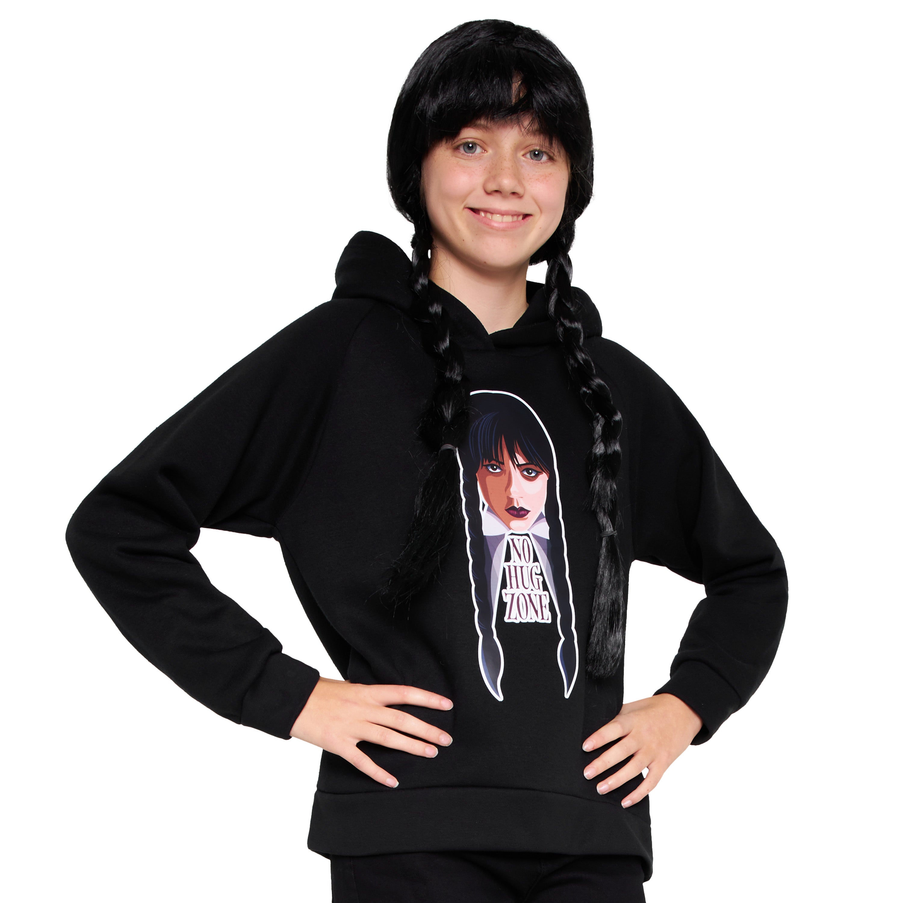 get-trend-wednesday-sweat-capuche-fille-hug-zone-noir image 1