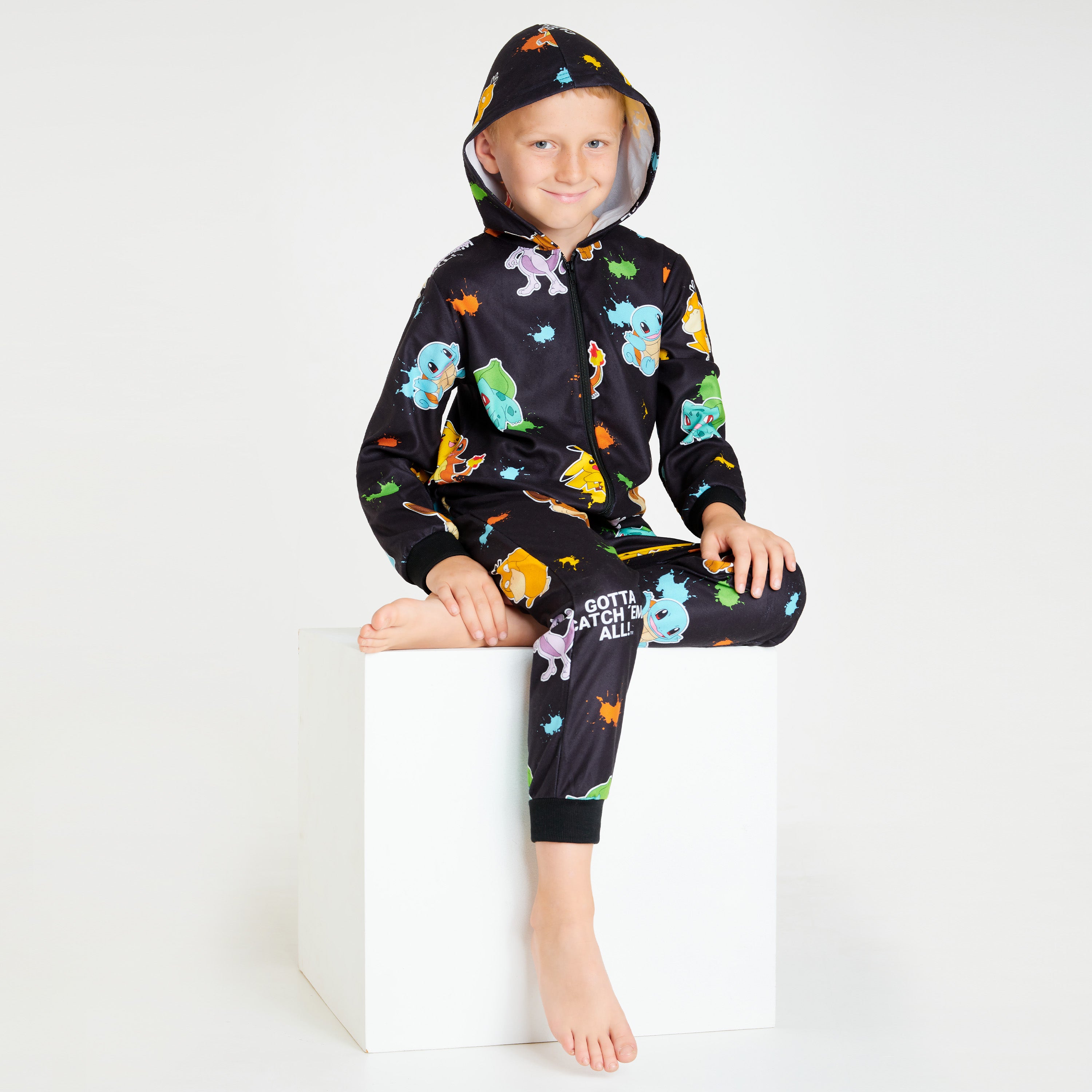pok-mon-gar-ons-combinaison-pyjama-polaire-noir-7-8-ans image 2
