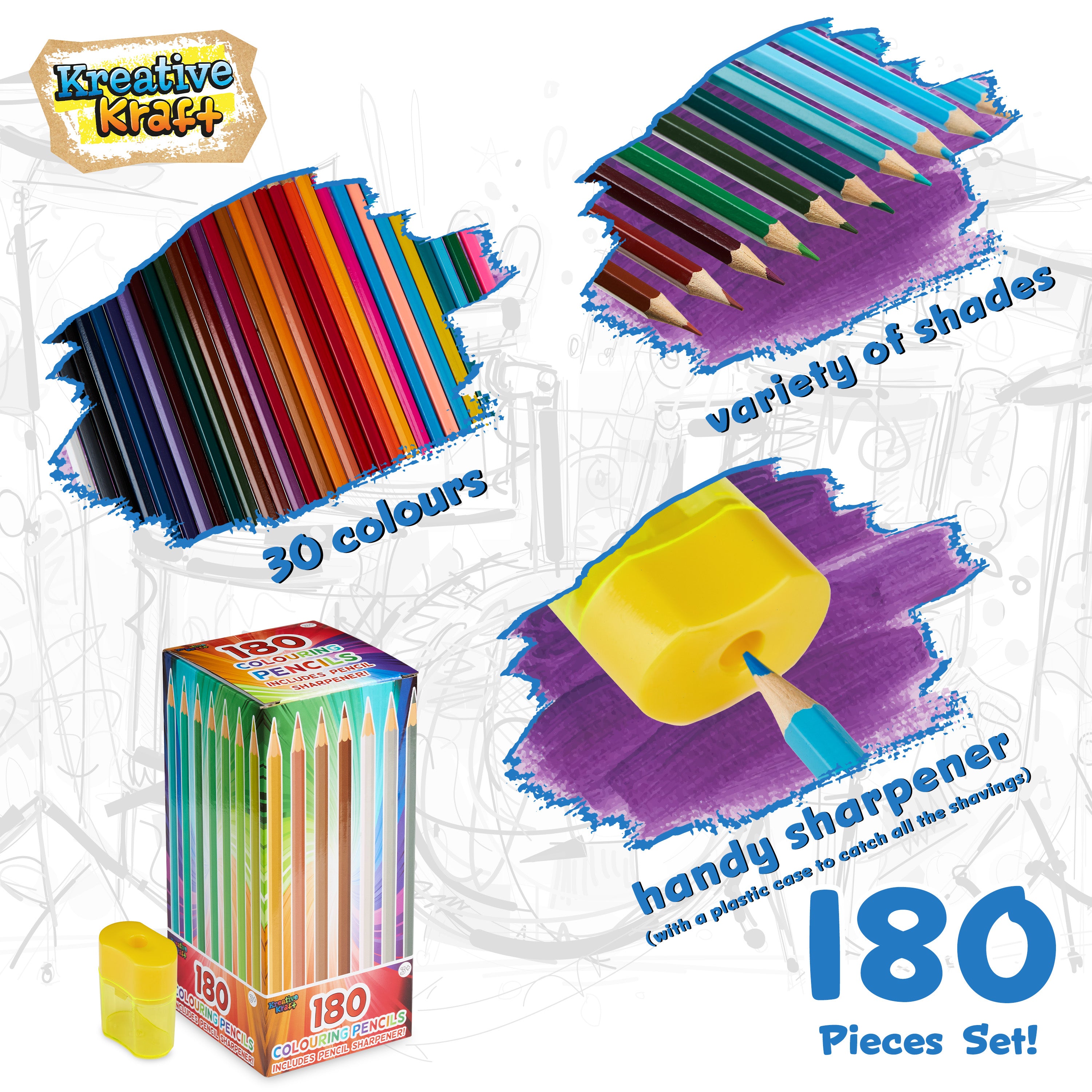 kreativekraft-lot-180-crayons-couleur-30-couleurs-enfant-adulte image 4