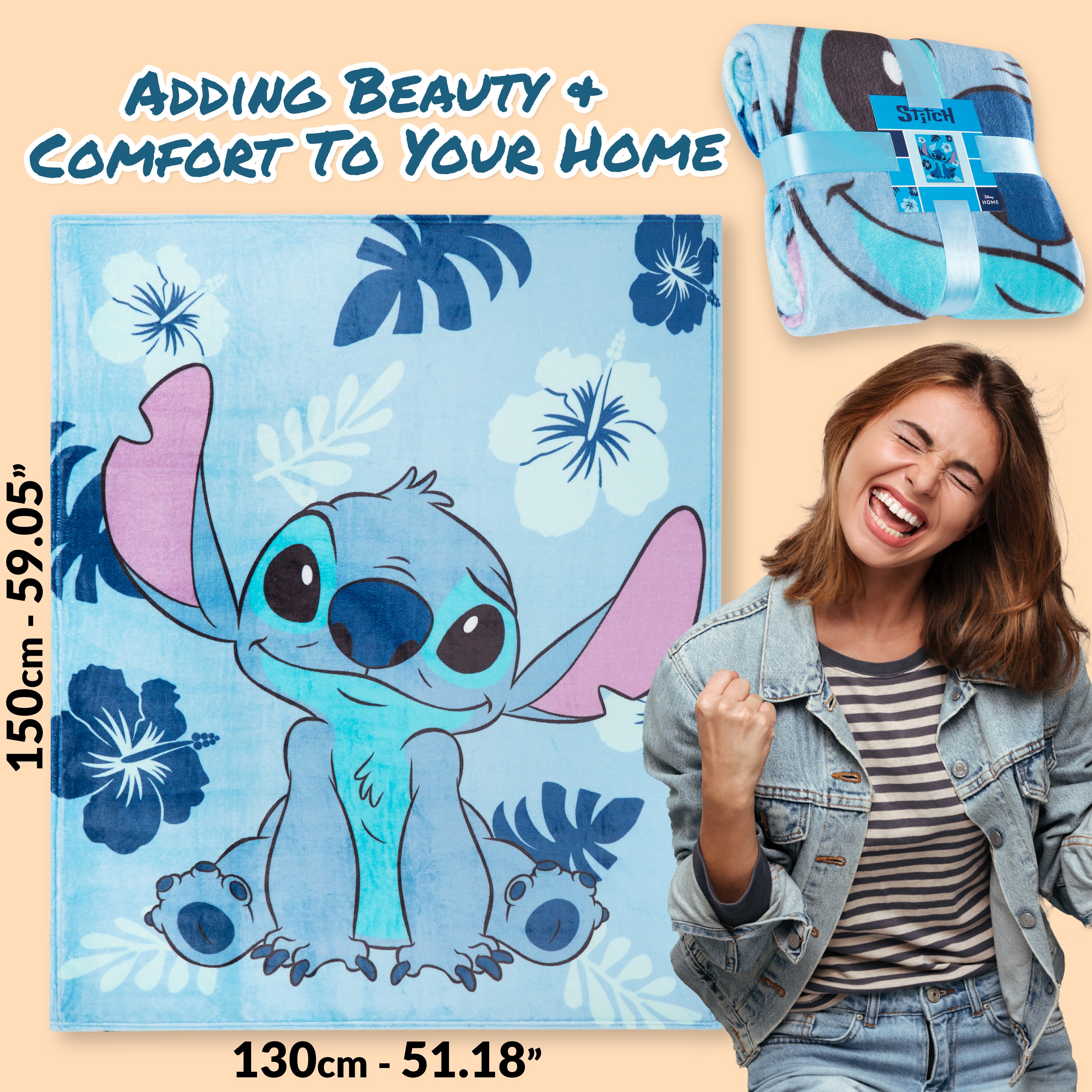 disney-stitch-plaid-polaire-150x130cm-bleu-clair image 5
