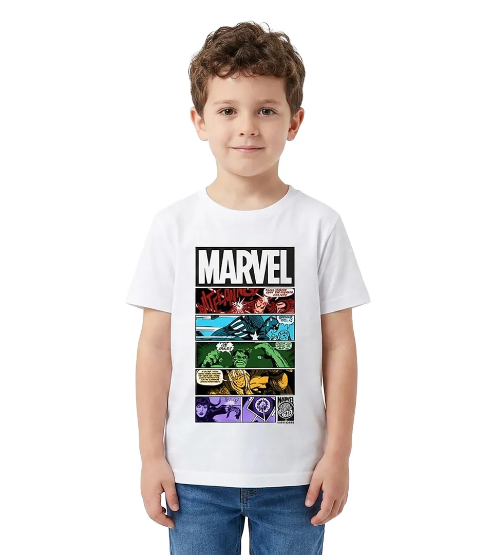 marvel-t-shirt-gar-on-6-ans-blanc-super-h-ros-coton image 1