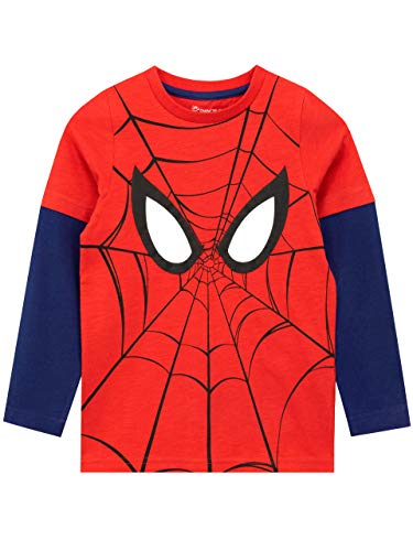 marvel-spider-man-t-shirt-manches-longues-gar-on-2-3-ans-rouge-bleu image 3