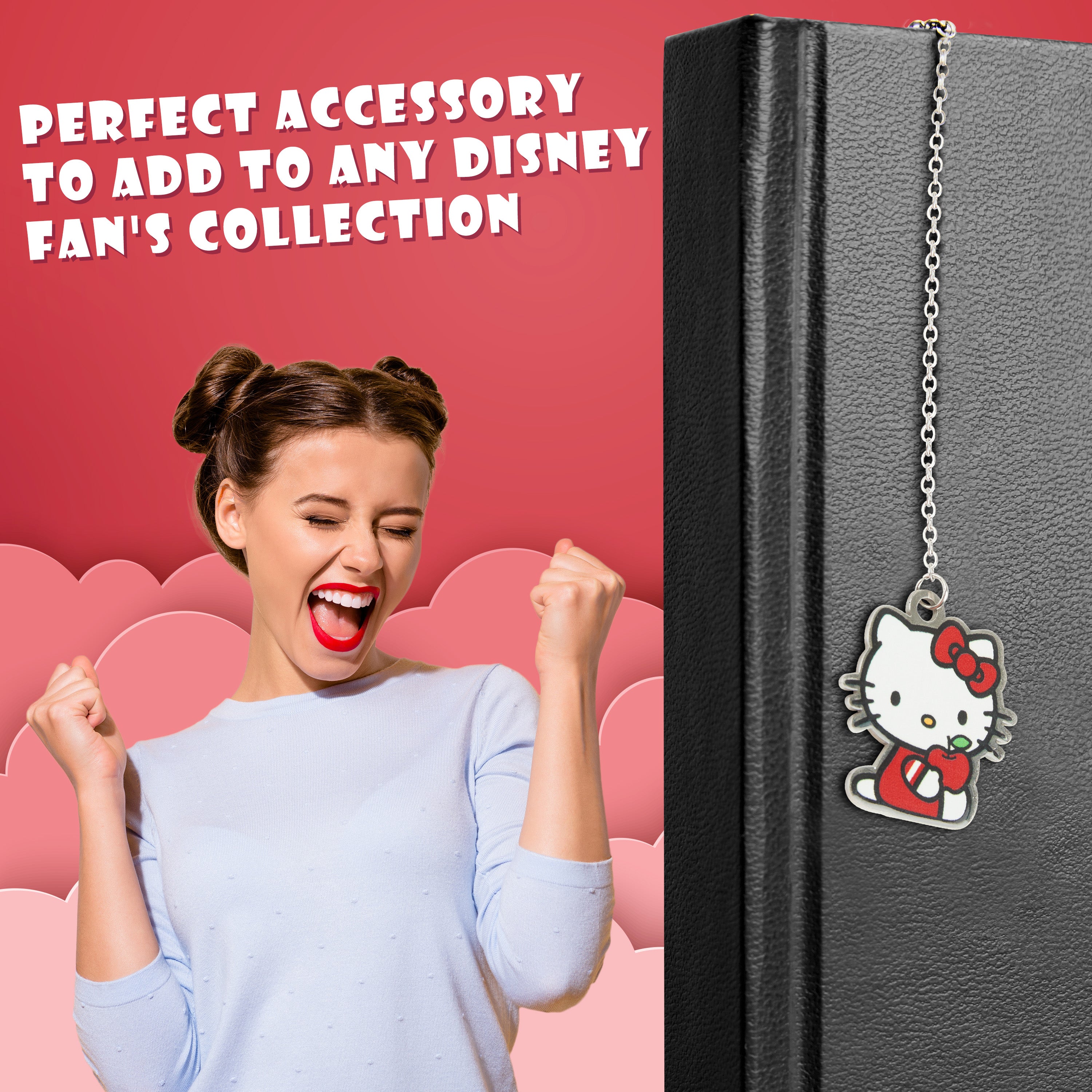 hello-kitty-marque-page-m-tal-avec-breloque-cadeau image 3
