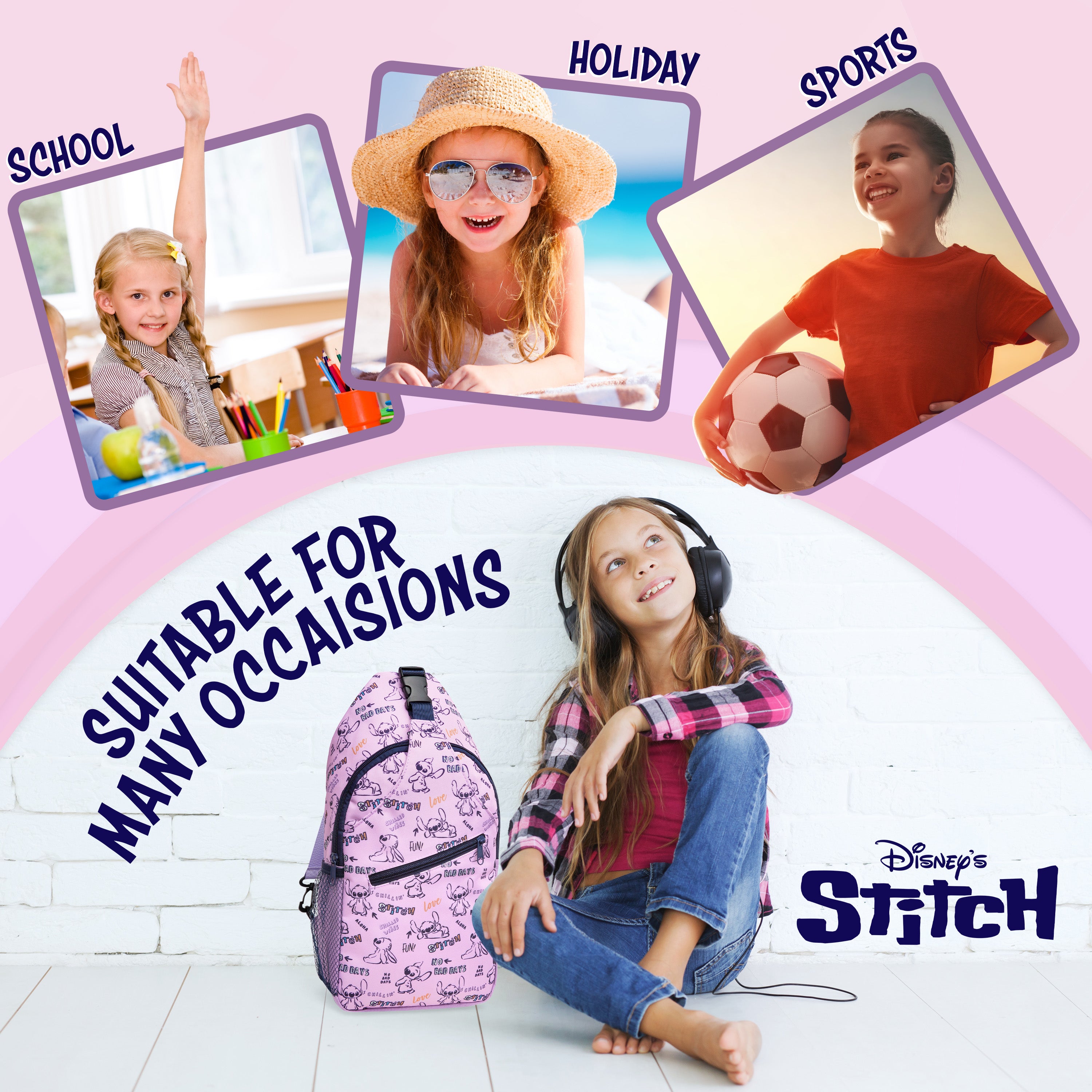 disney-stitch-sac-bandouli-re-fille-r-glable-poches-zipp-es image 4