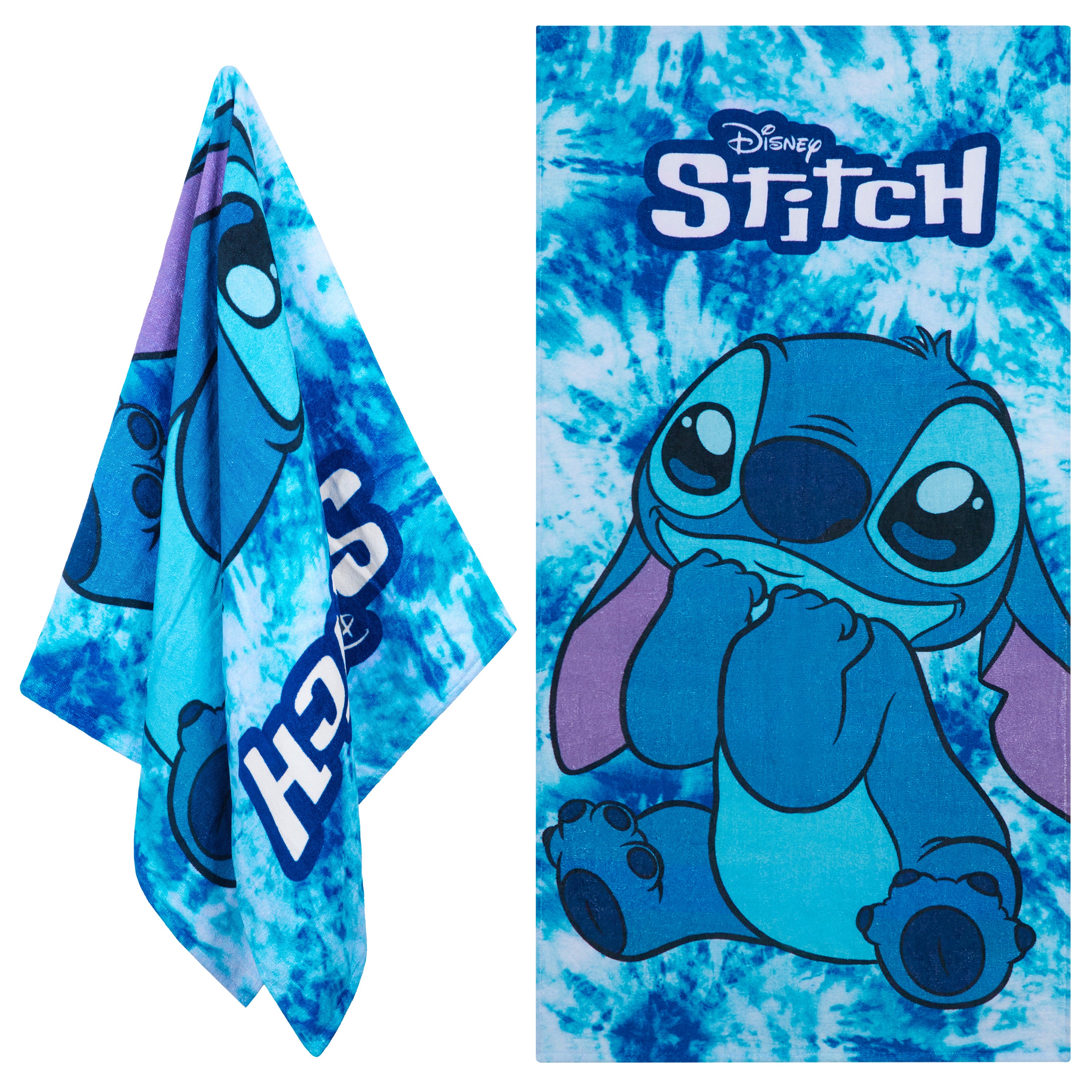 disney-stitch-serviette-enfant-coton-bleue-140x70 image 1