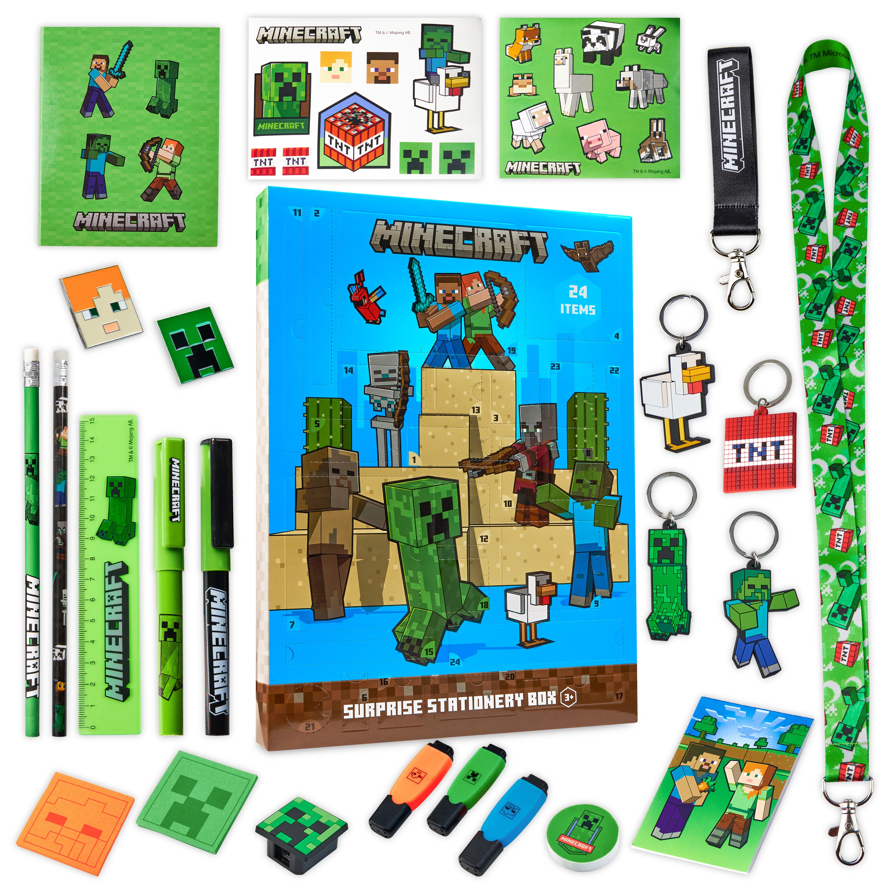 minecraft-calendrier-de-l-avent-2025-papeterie-24-surprises image 1