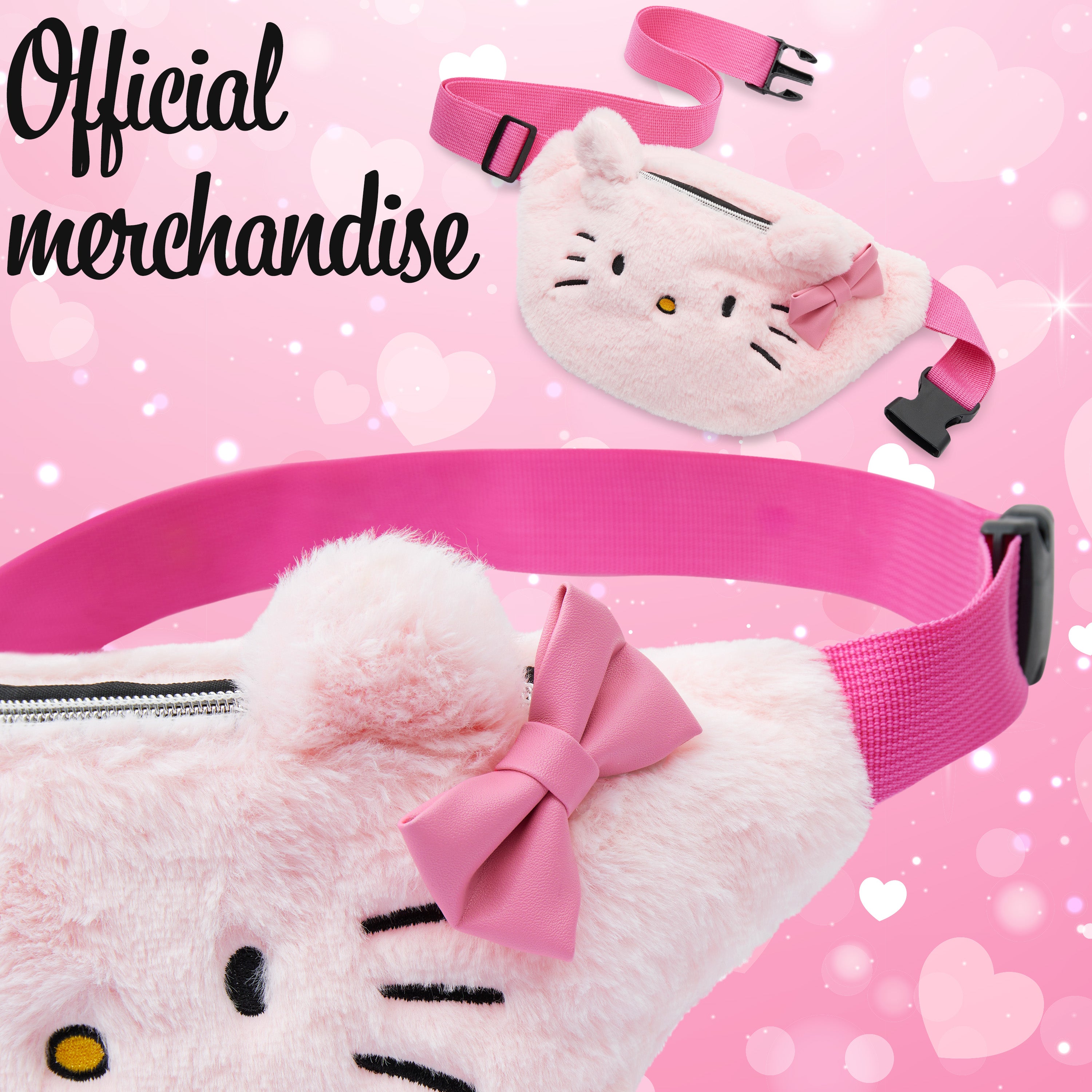 hello-kitty-sac-banane-fille-fluffy-rose-sangle-r-glable image 2