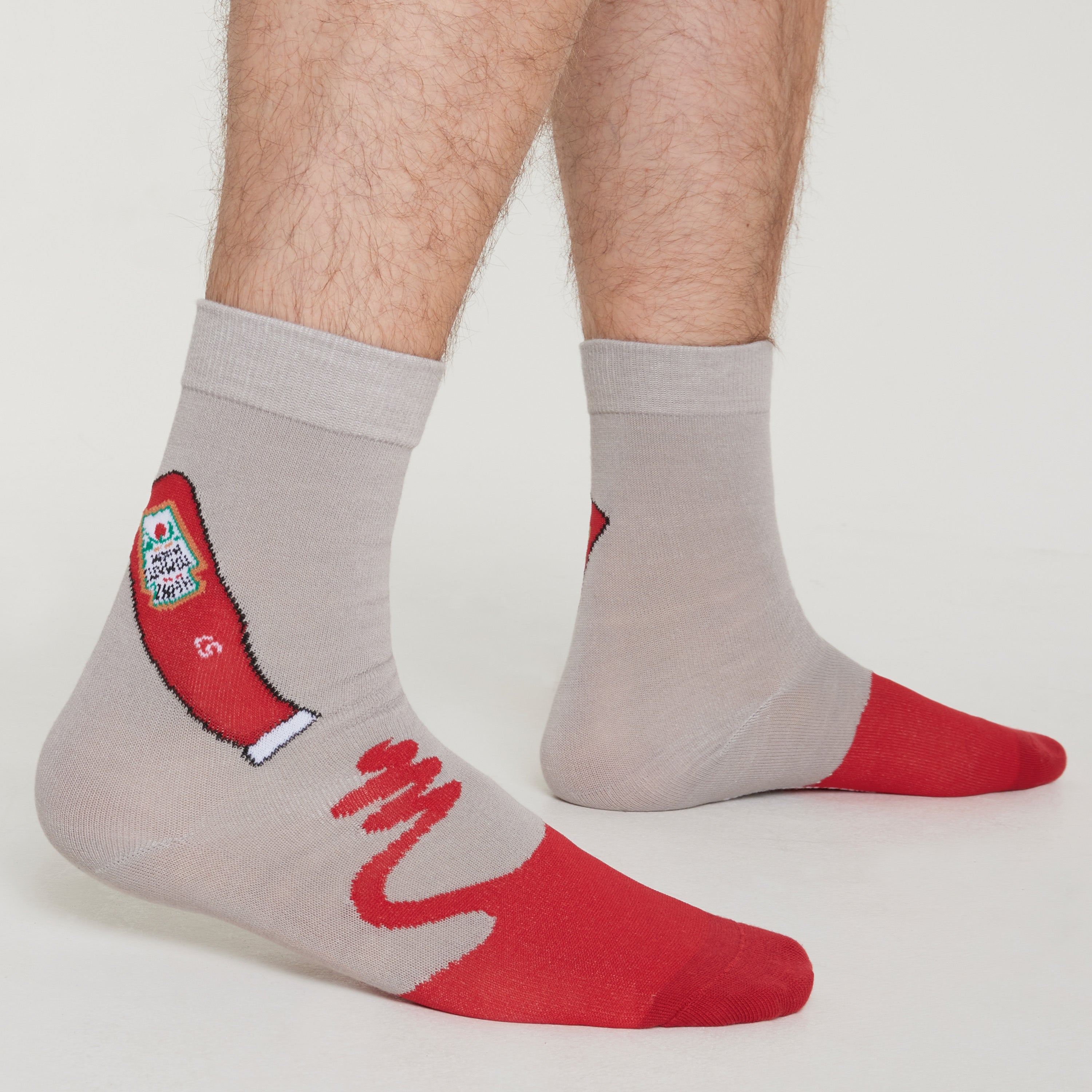 heinz-chaussettes-homme-lot-3-paires-crew-ketchup image 3