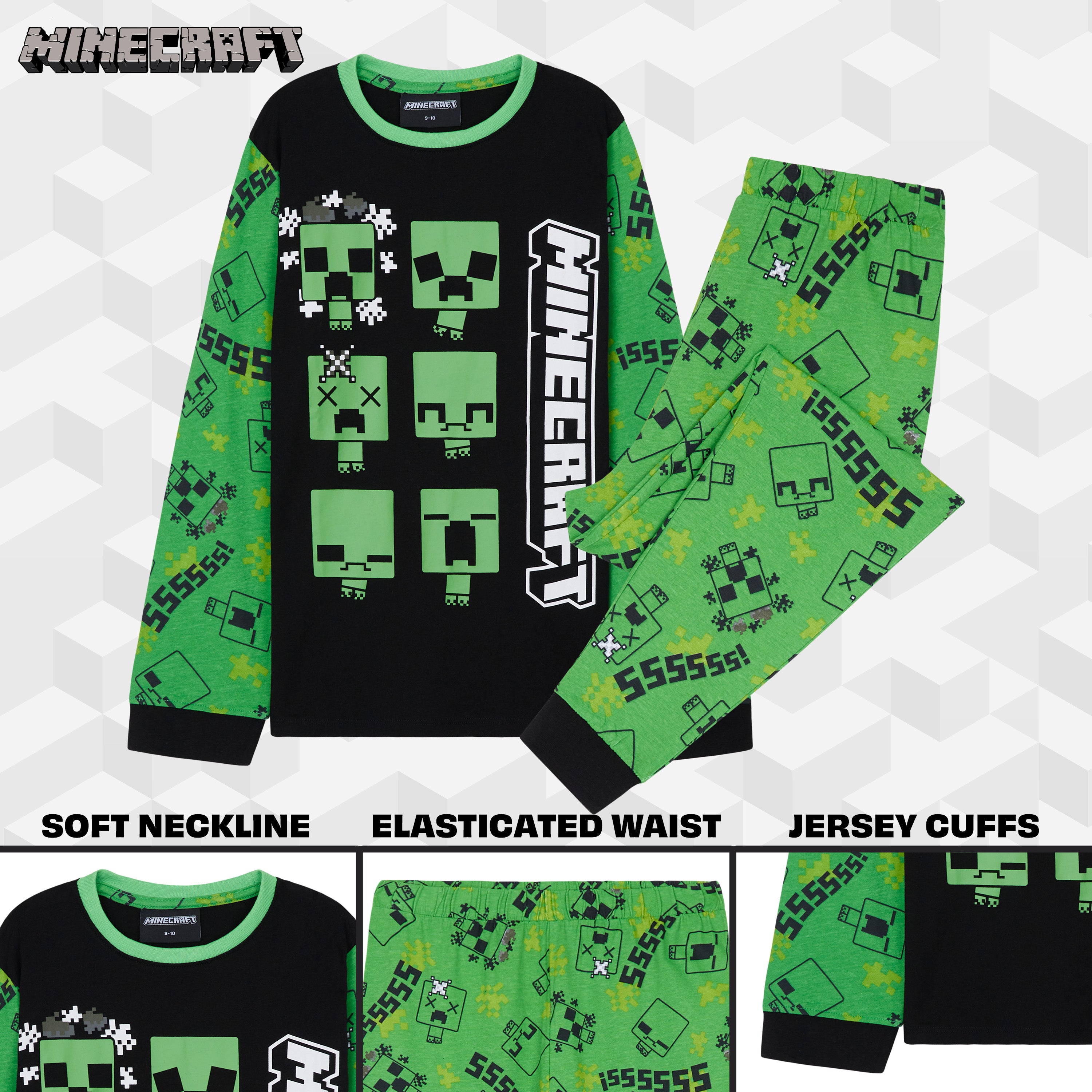 get-trend-minecraft-pyjama-gar-on-long-coton-creeper image 5