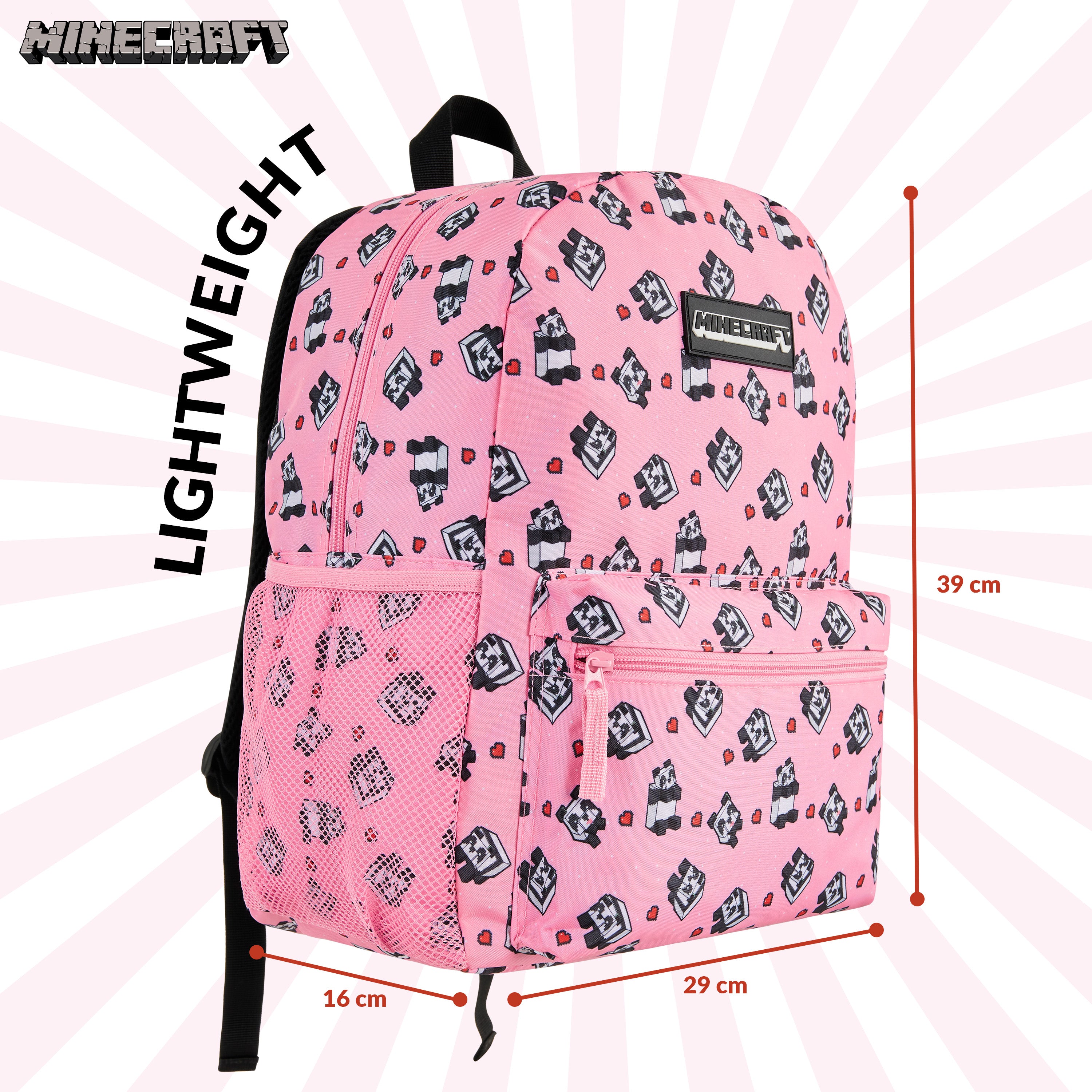 minecraft-sac-dos-cole-rose-enfant image 6