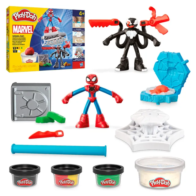 play-doh-marvel-spider-man-attaque-tranchante-coffret-venom-4-ans image 1