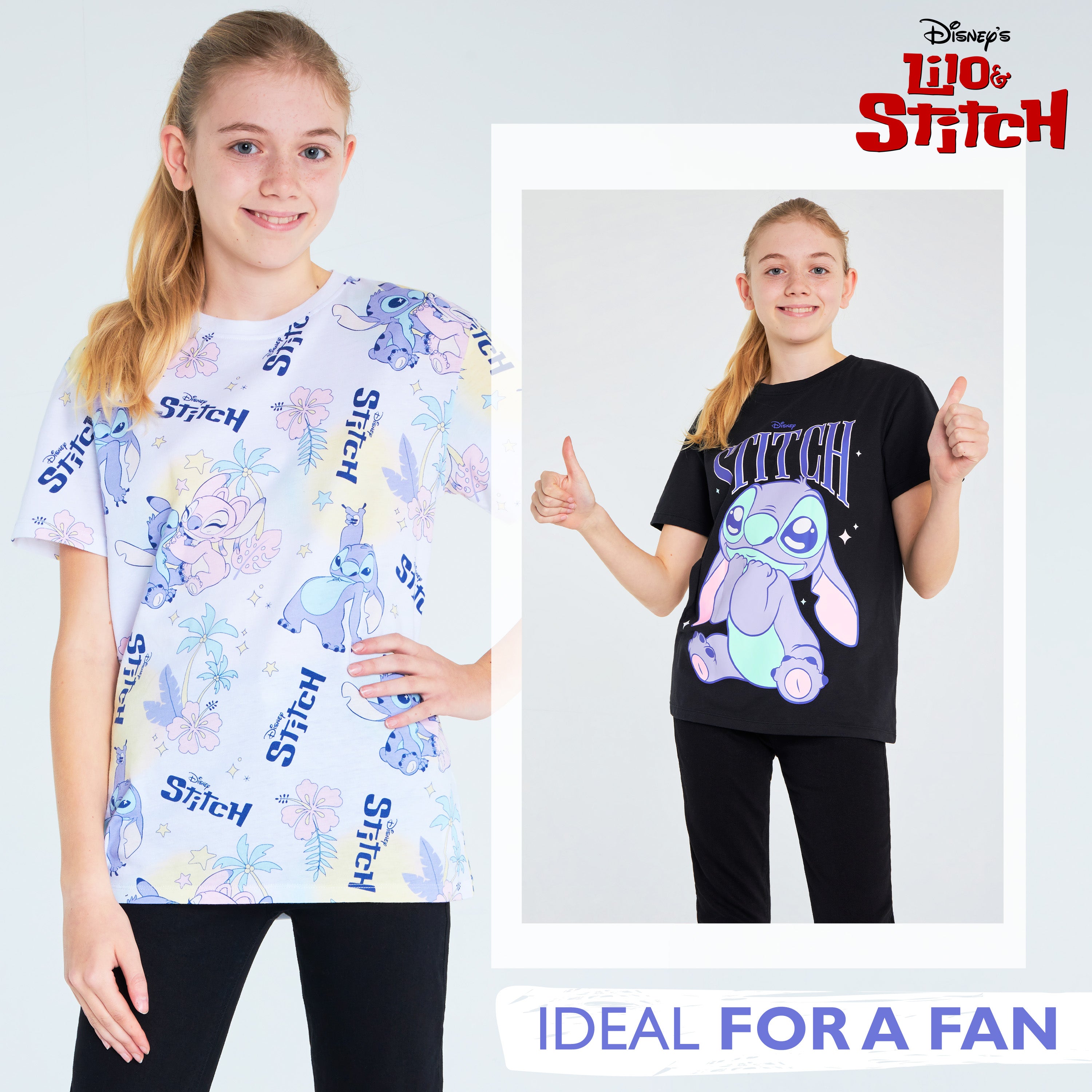 disney-stitch-lot-2-t-shirts-fille-col-rond-11-12-ans image 4