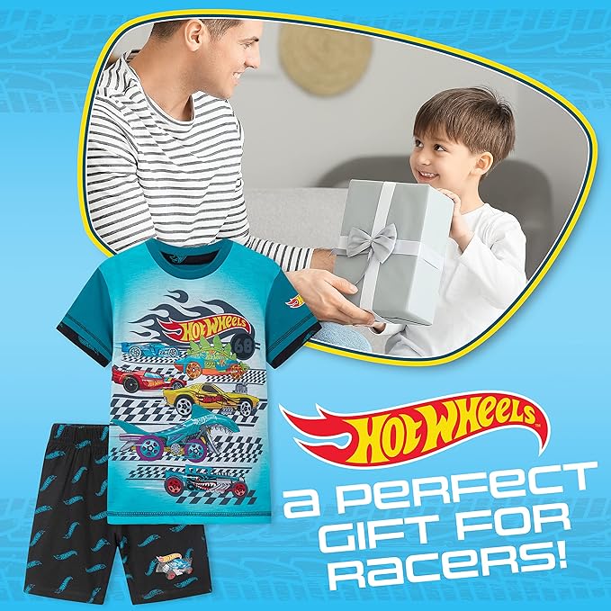 hot-wheels-pyjama-short-gar-on-2-pi-ces-tee-shirt-short-t image 2