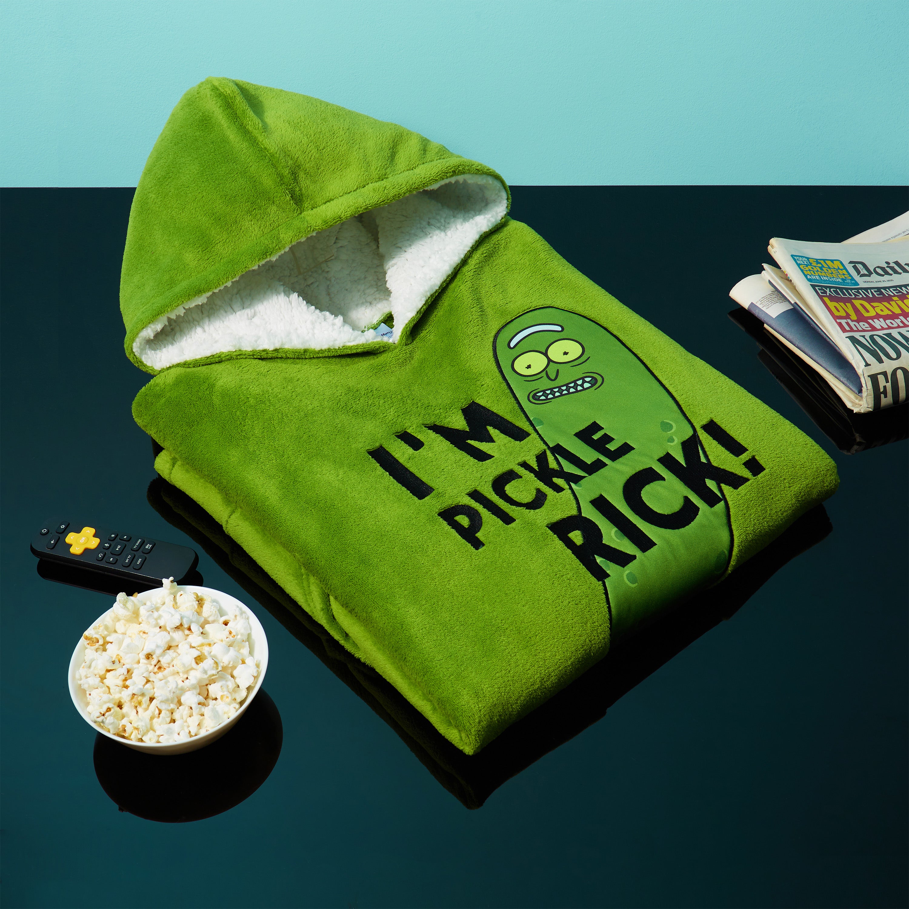 rick-and-morty-plaid-sweat-capuche-oversize-vert-homme image 2